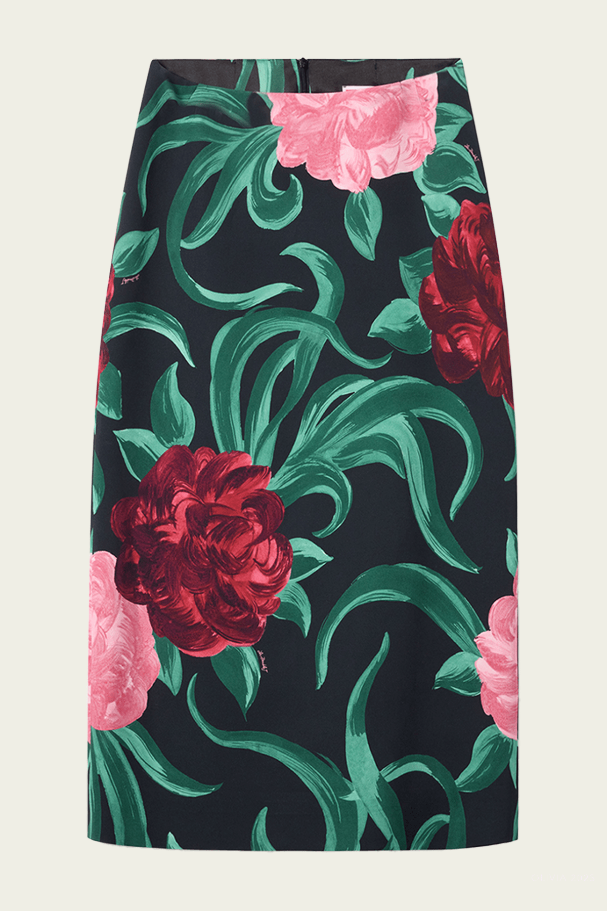Pencil Skirt in Peony Black - shop - olivia.com