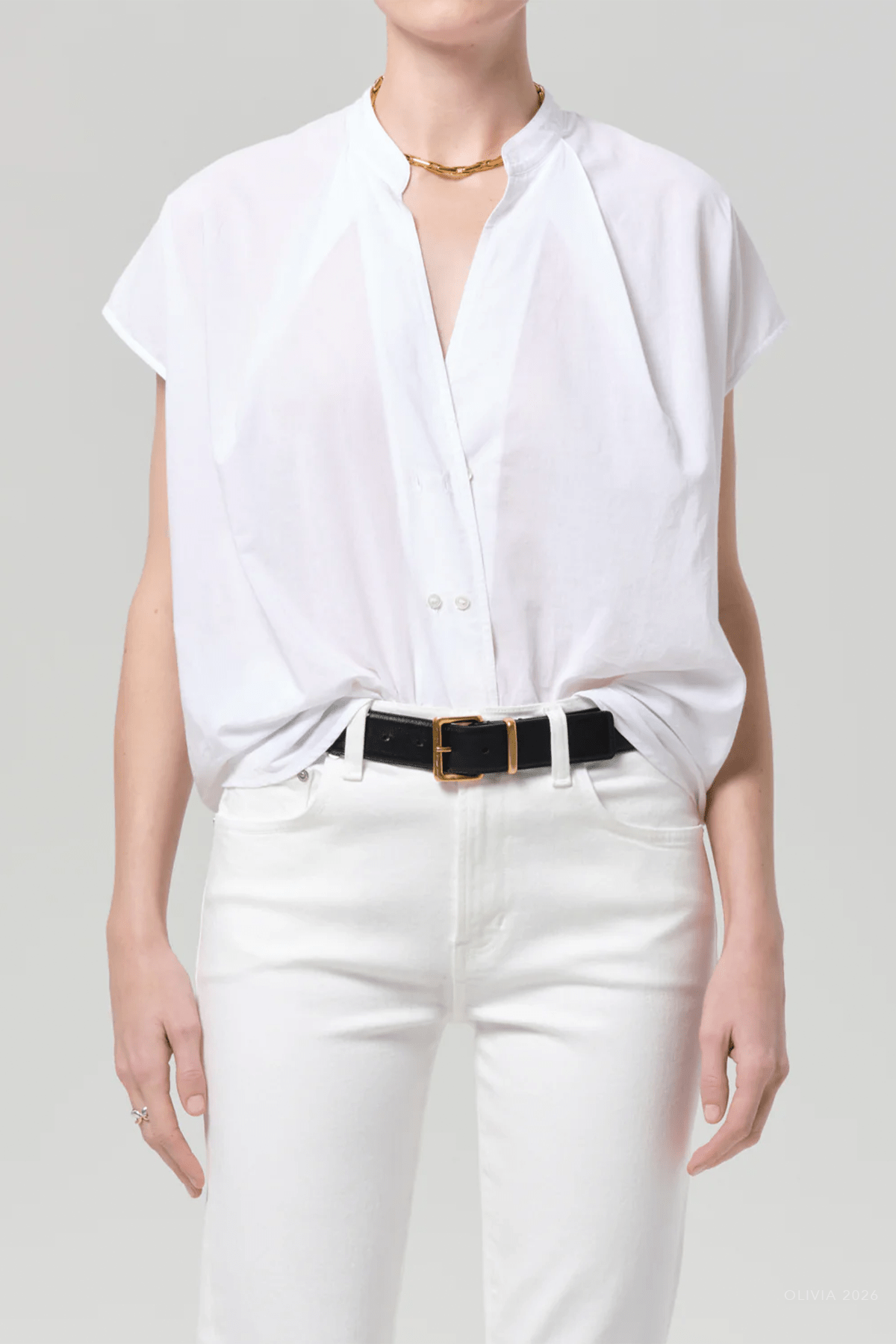 Penelope Blouse in White - shop - olivia.com