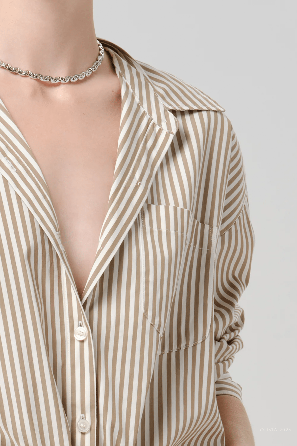 Petit Ami Shirt in Sandatlas Stripe - shop-olivia.com