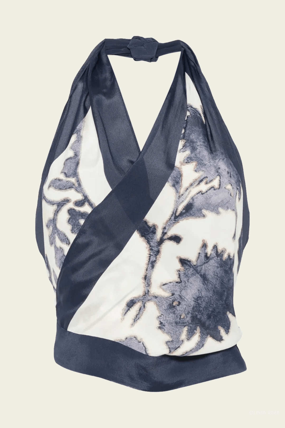 Phillipa Halter Scarf Top in Eira Midnight - shop-olivia.com