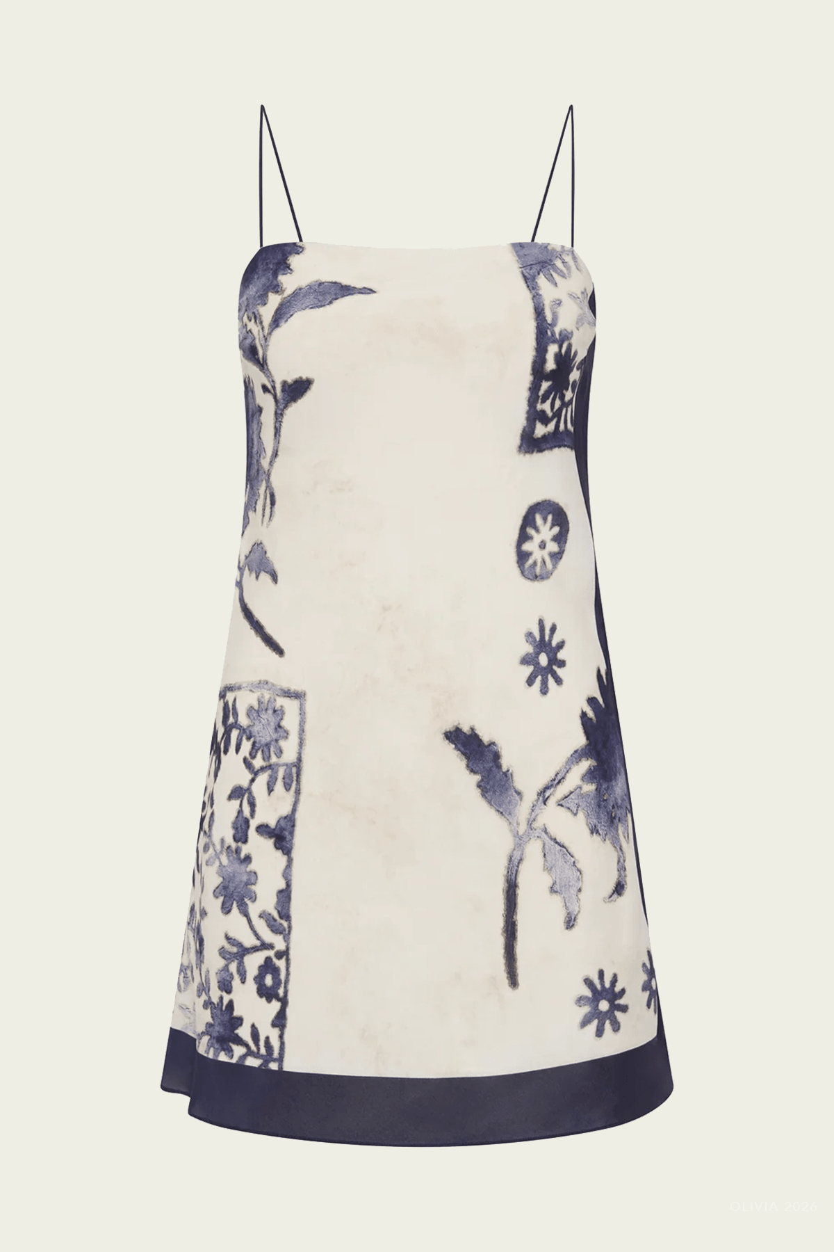 Phillipa Slip Mini Dress in Eira Midnight - shop-olivia.com