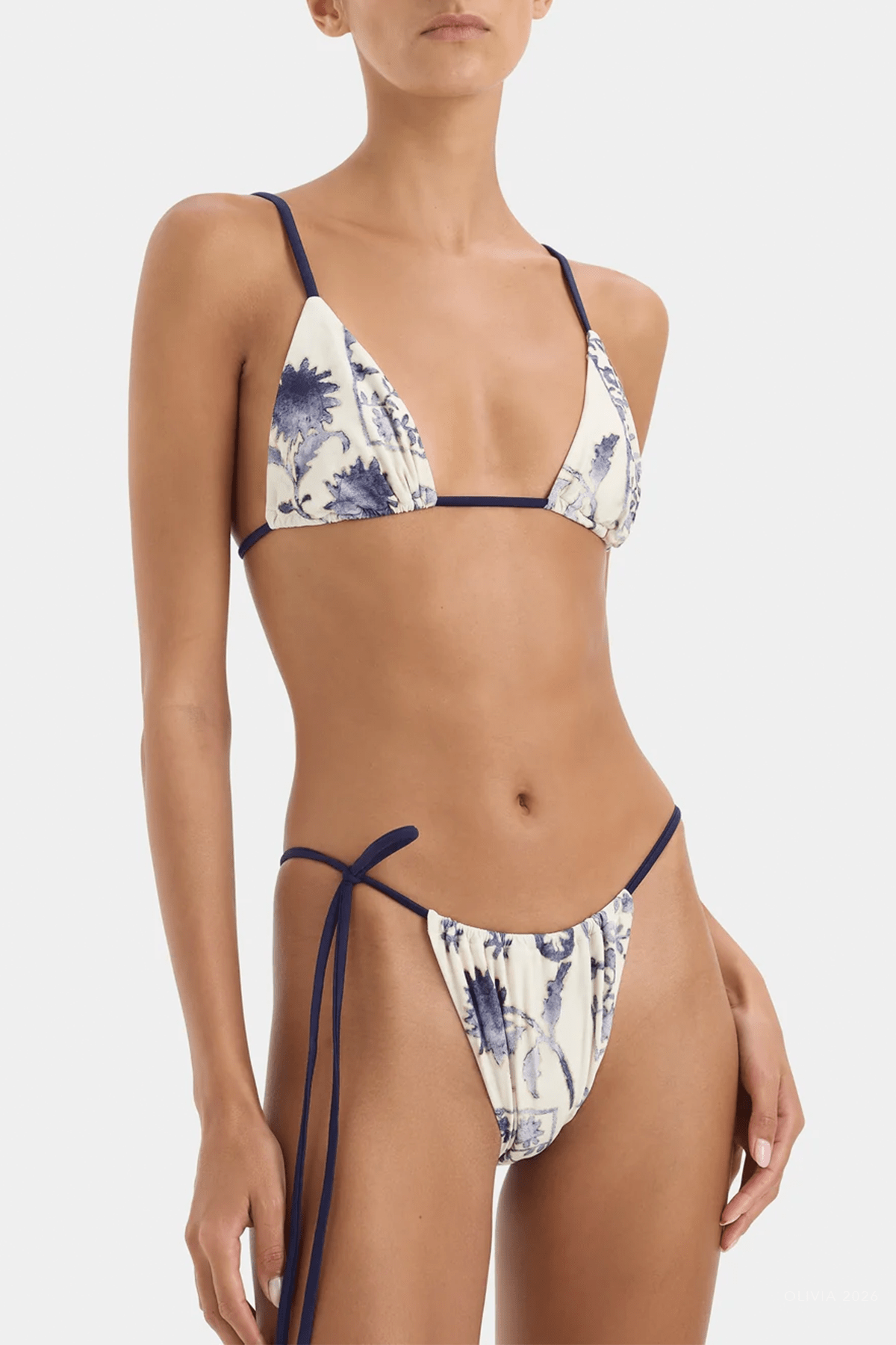 Phillipa String Triangle Top in Eira Midnight - shop-olivia.com