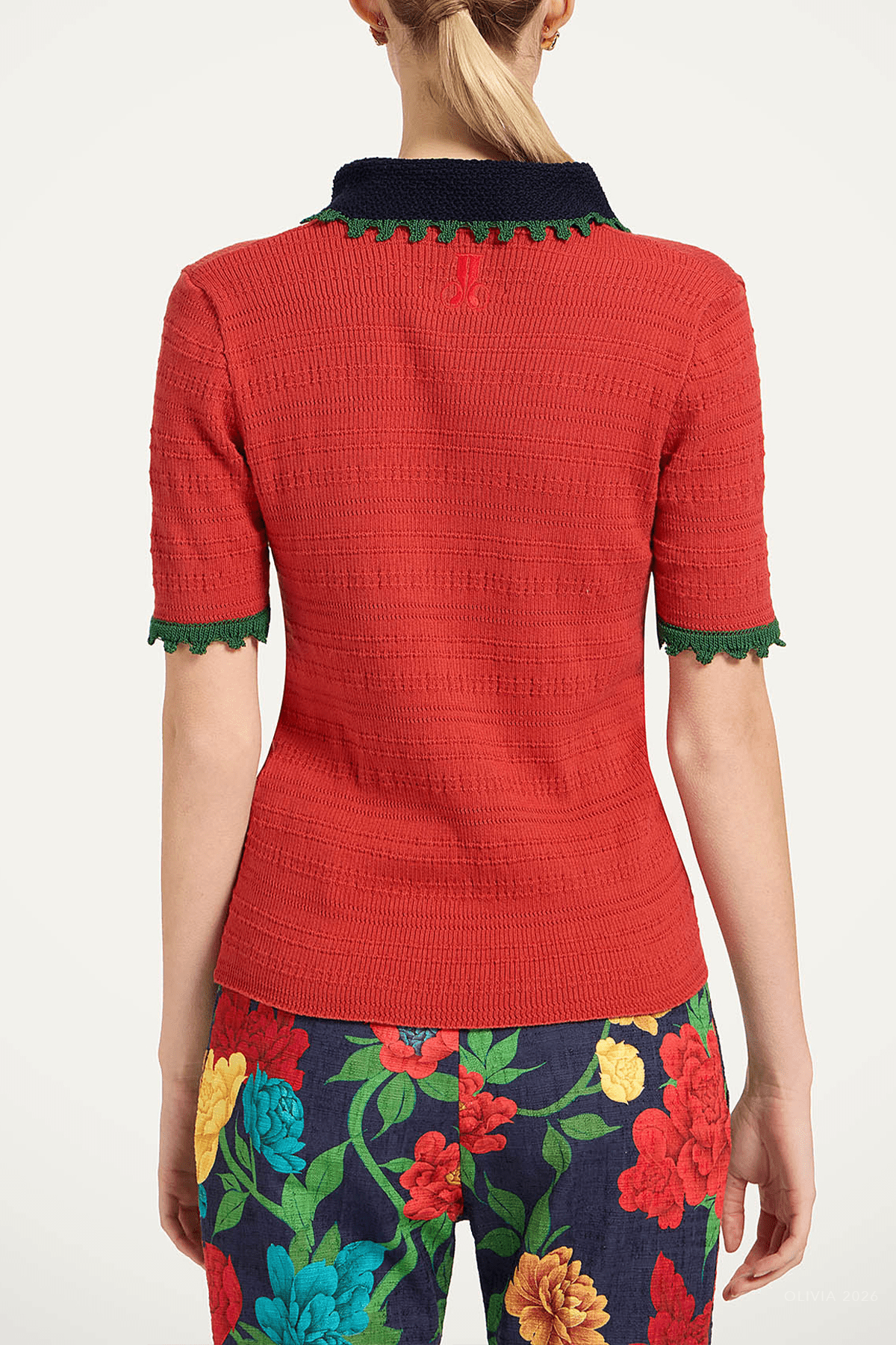 Picket Polo Top in Terra - shop - olivia.com