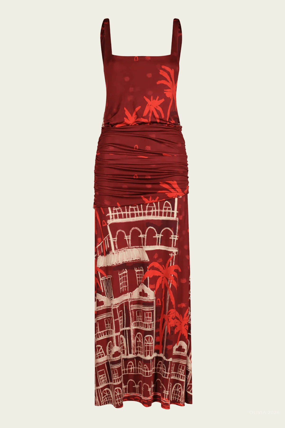 Plant of Joy Dress in Wine Red - shop - olivia.com