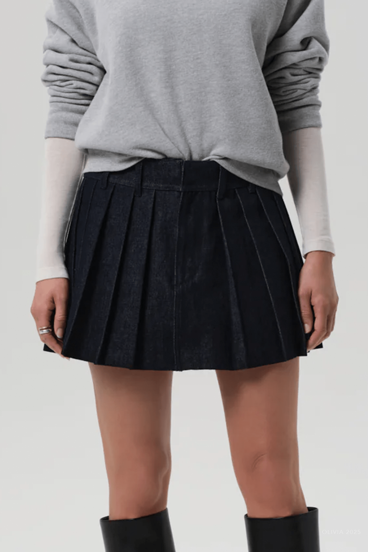 Pleated Mini Skirt in Juno - shop - olivia.com