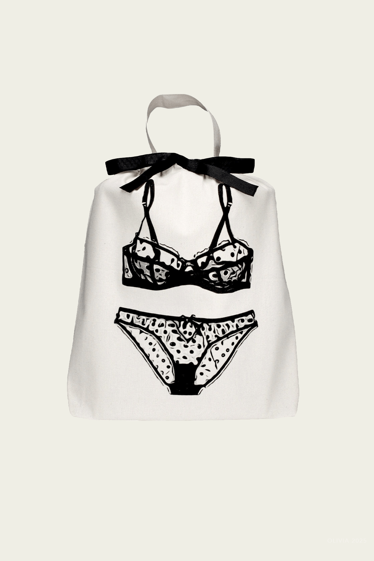 Polkadot Lingerie Travel Bag in Cream - shop - olivia.com