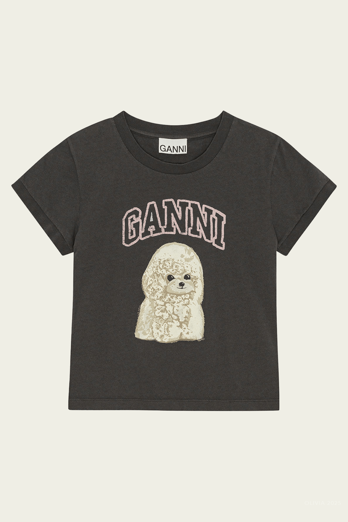 Poodle Graphic Cropped T-Shirt in Phantom - shop - olivia.com