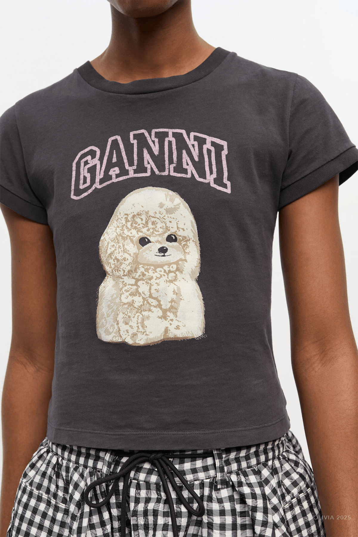 Poodle Graphic Cropped T-Shirt in Phantom - shop - olivia.com