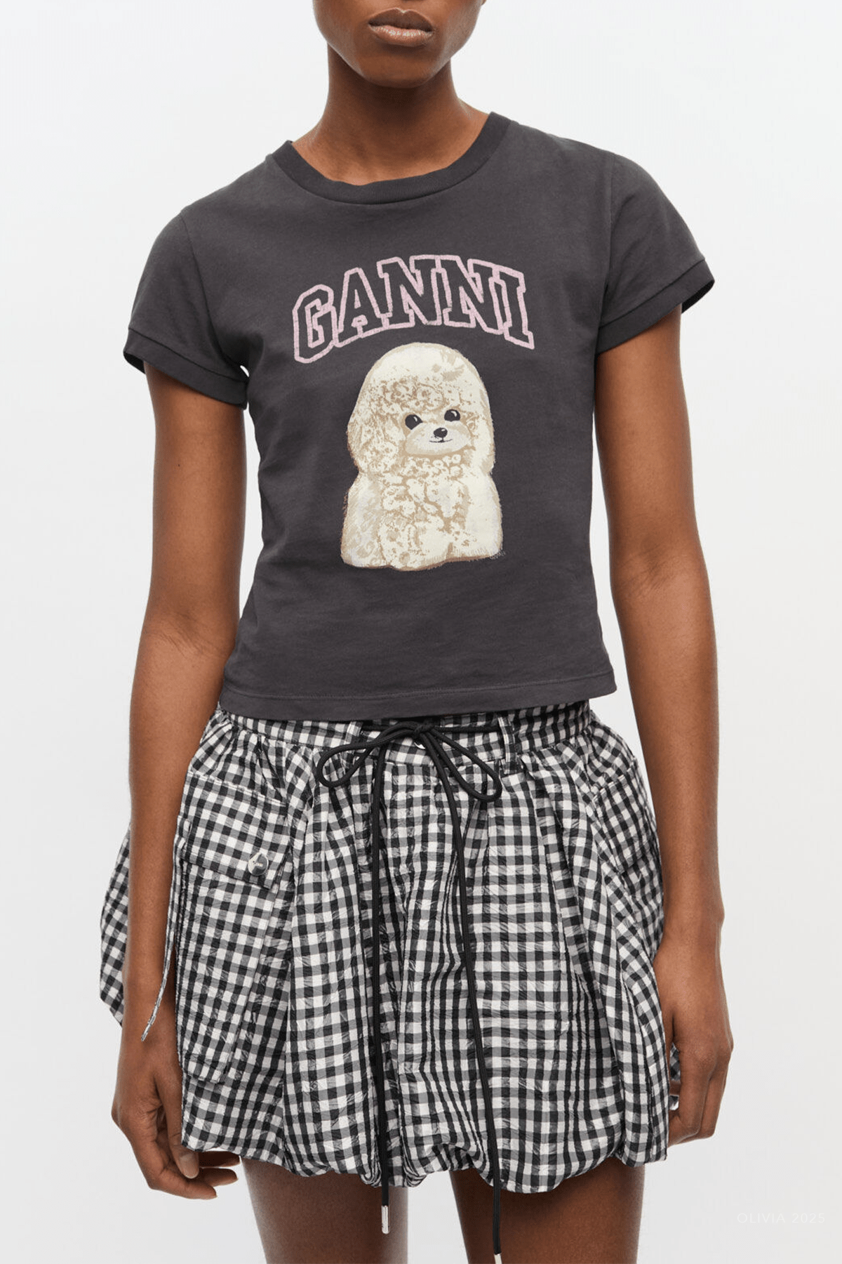 Poodle Graphic Cropped T-Shirt in Phantom - shop - olivia.com