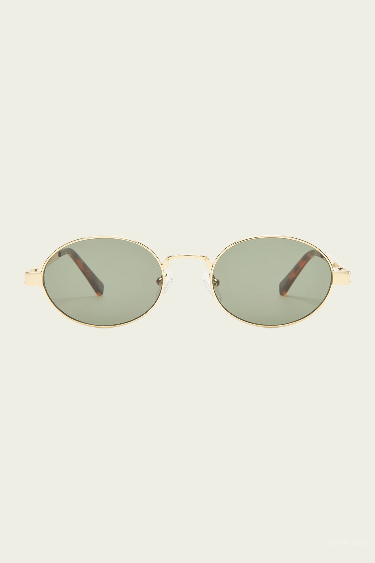 Poseidon Deux Oval Sunglasses in Gold - shop-olivia.com