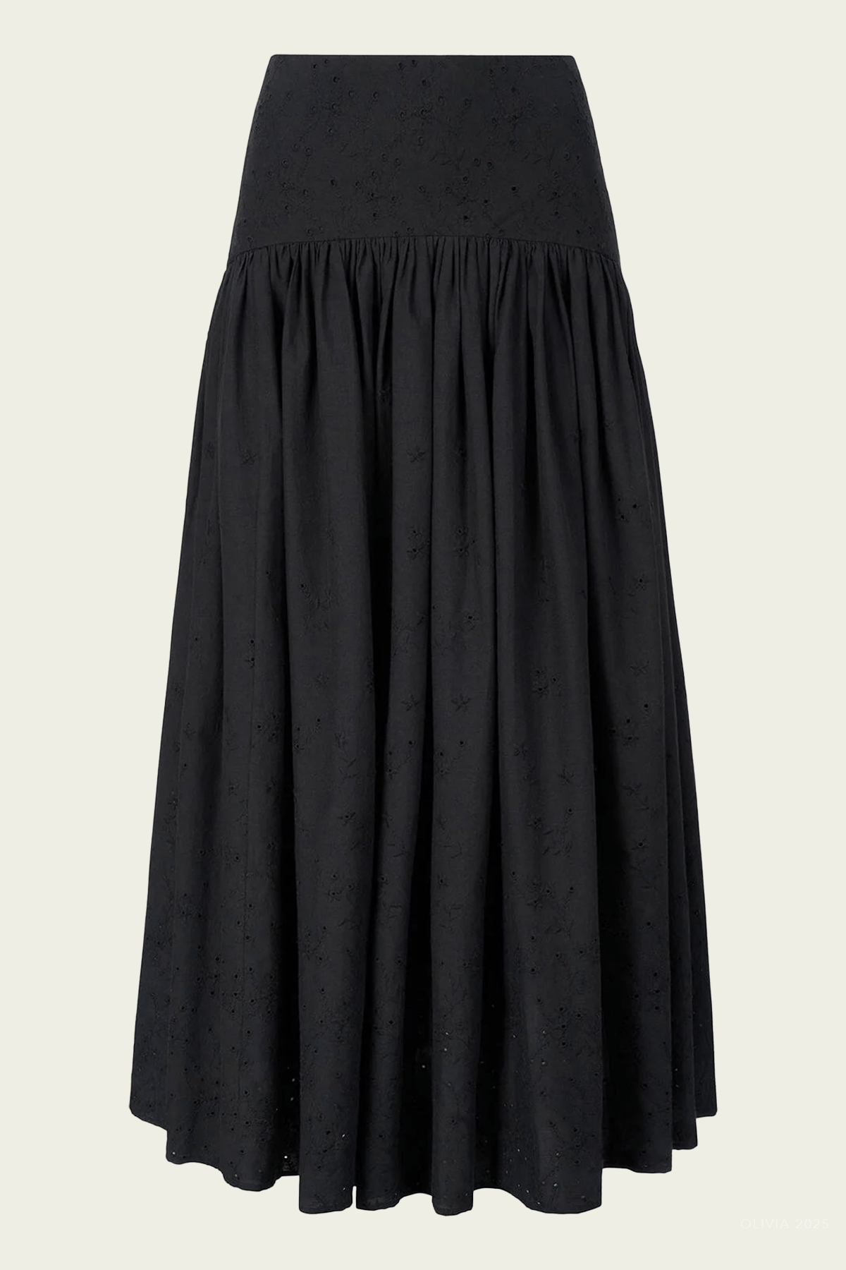 Procida Eyelet Skirt in Black - shop - olivia.com