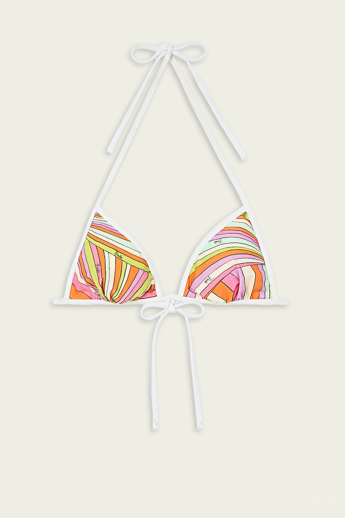 Iride-Print Bikini Top in Multicolor