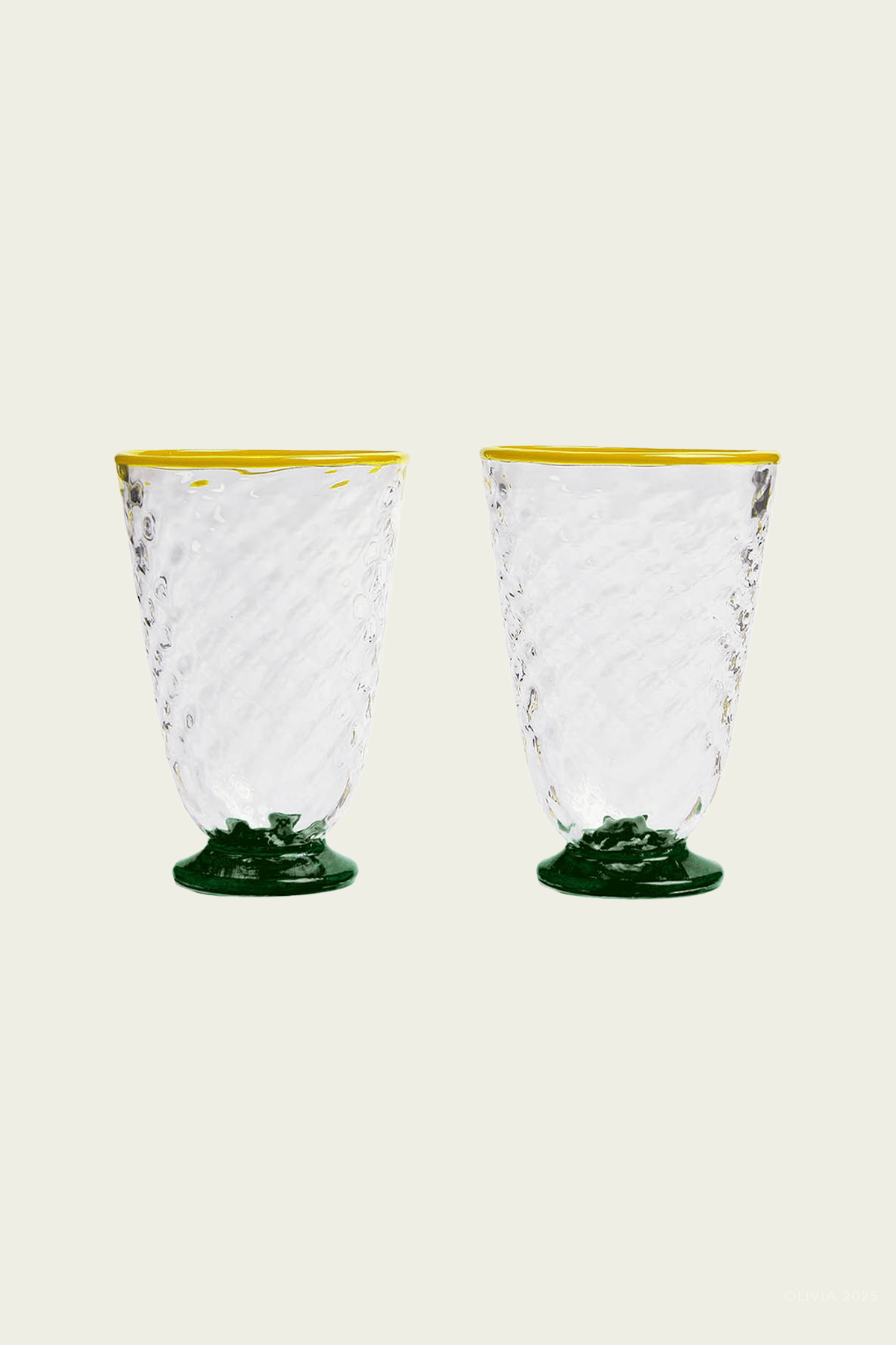 Quilted Glasses Set of 2 in Green - shop - olivia.com
