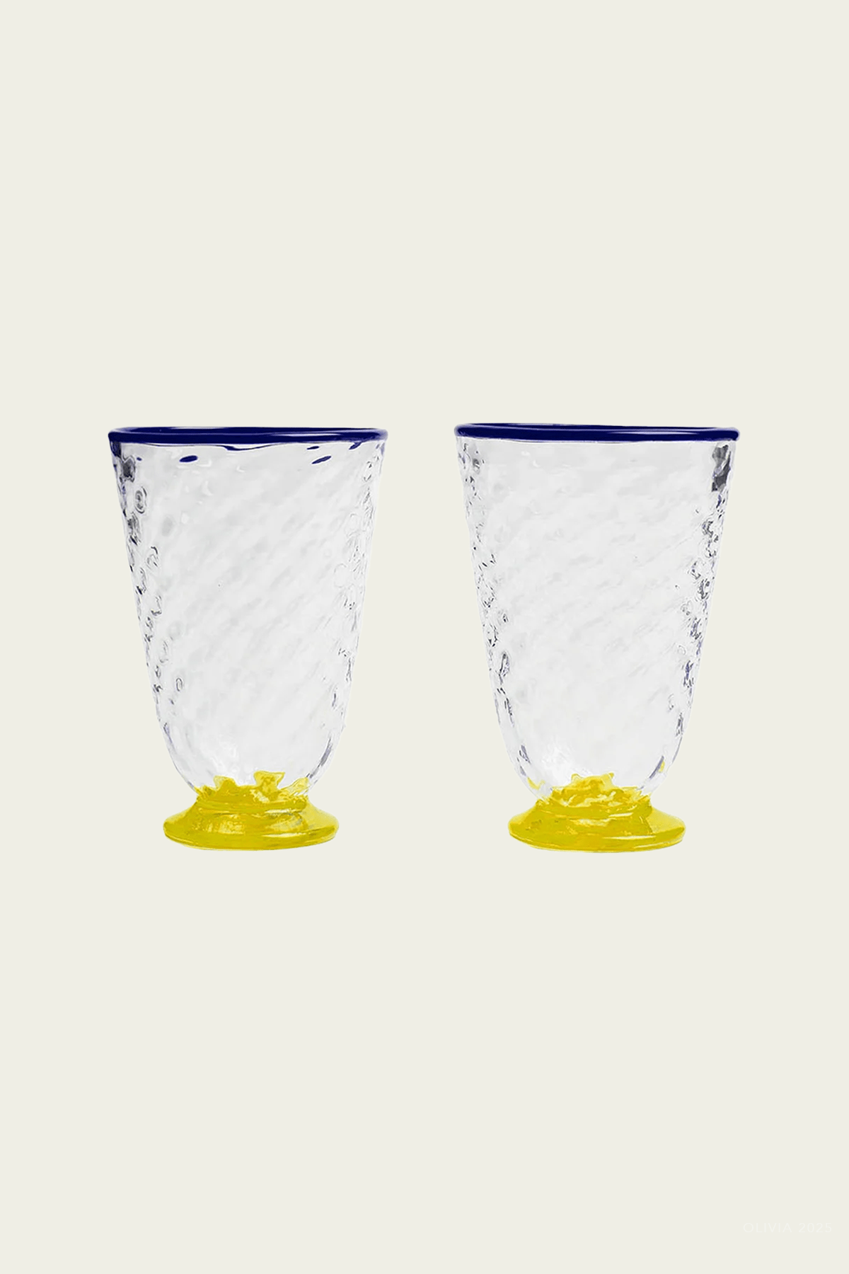 Quilted Glasses Set of 2 in Yellow - shop - olivia.com