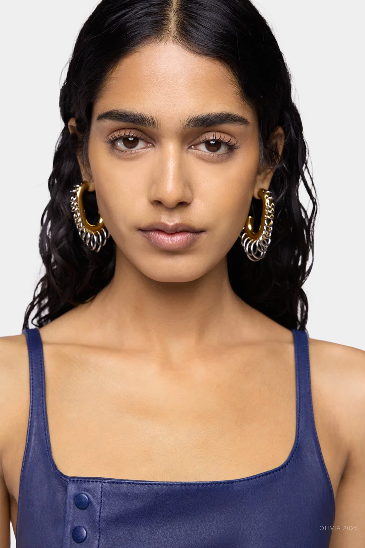 Punk XL Link Earrings in Gold Silver