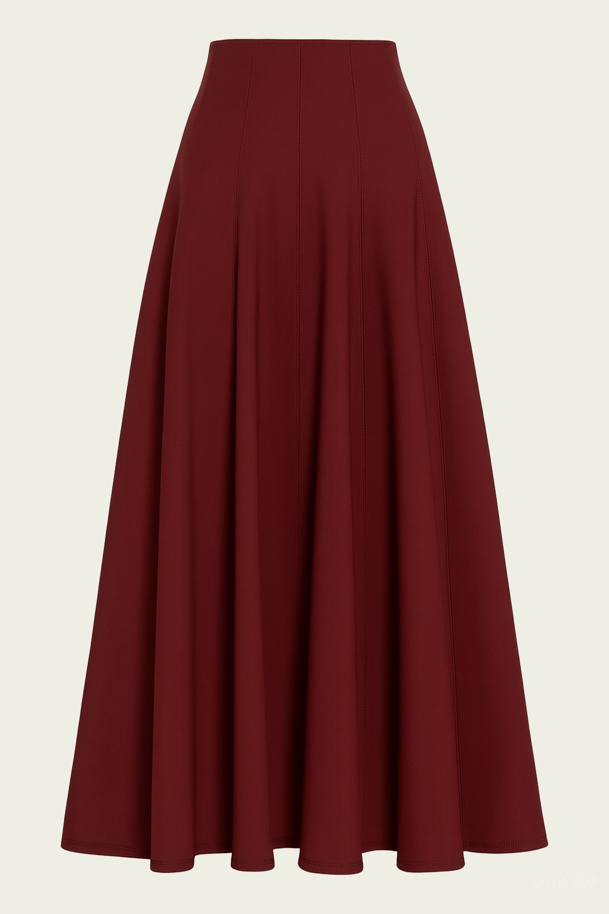 Rea High Waist Midi Skirt in Mahogany - shop - olivia.com