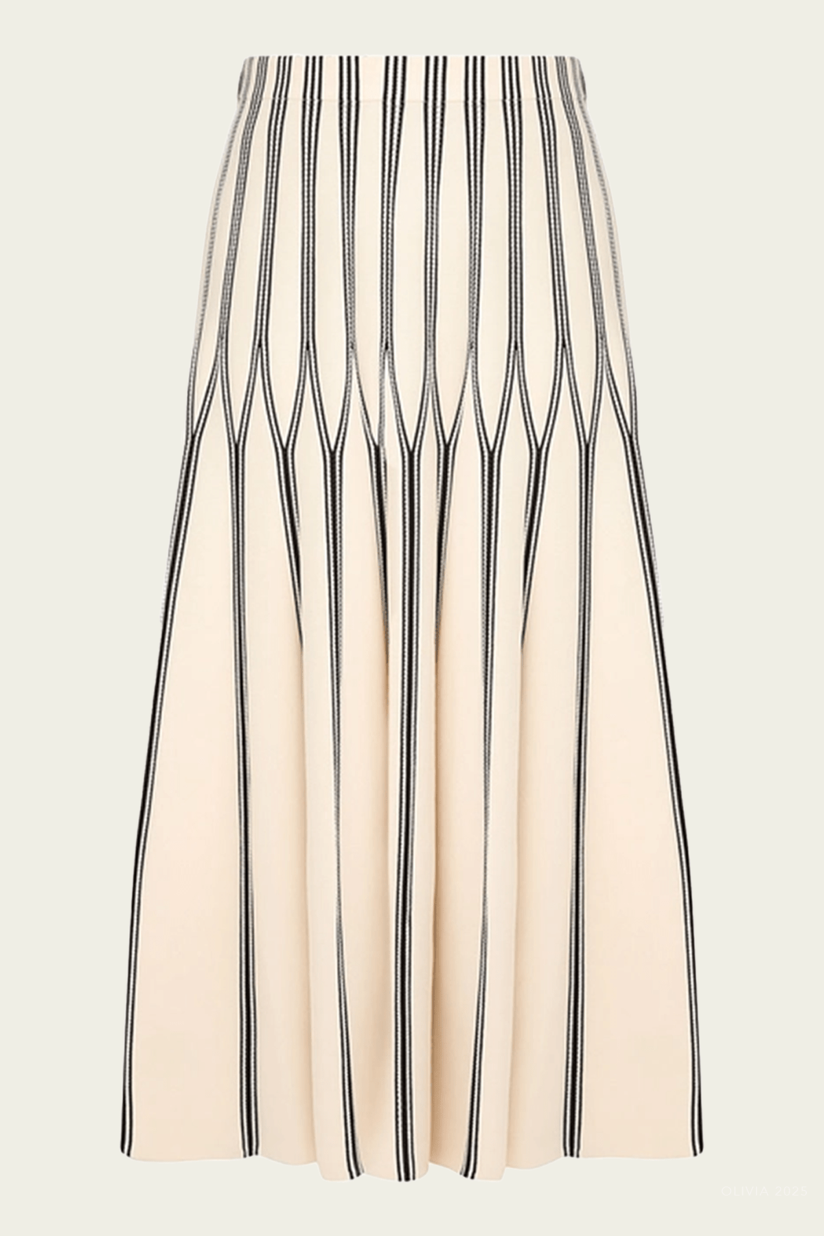 Rebellion Striped Midi Skirt in Cream Stripe - shop - olivia.com