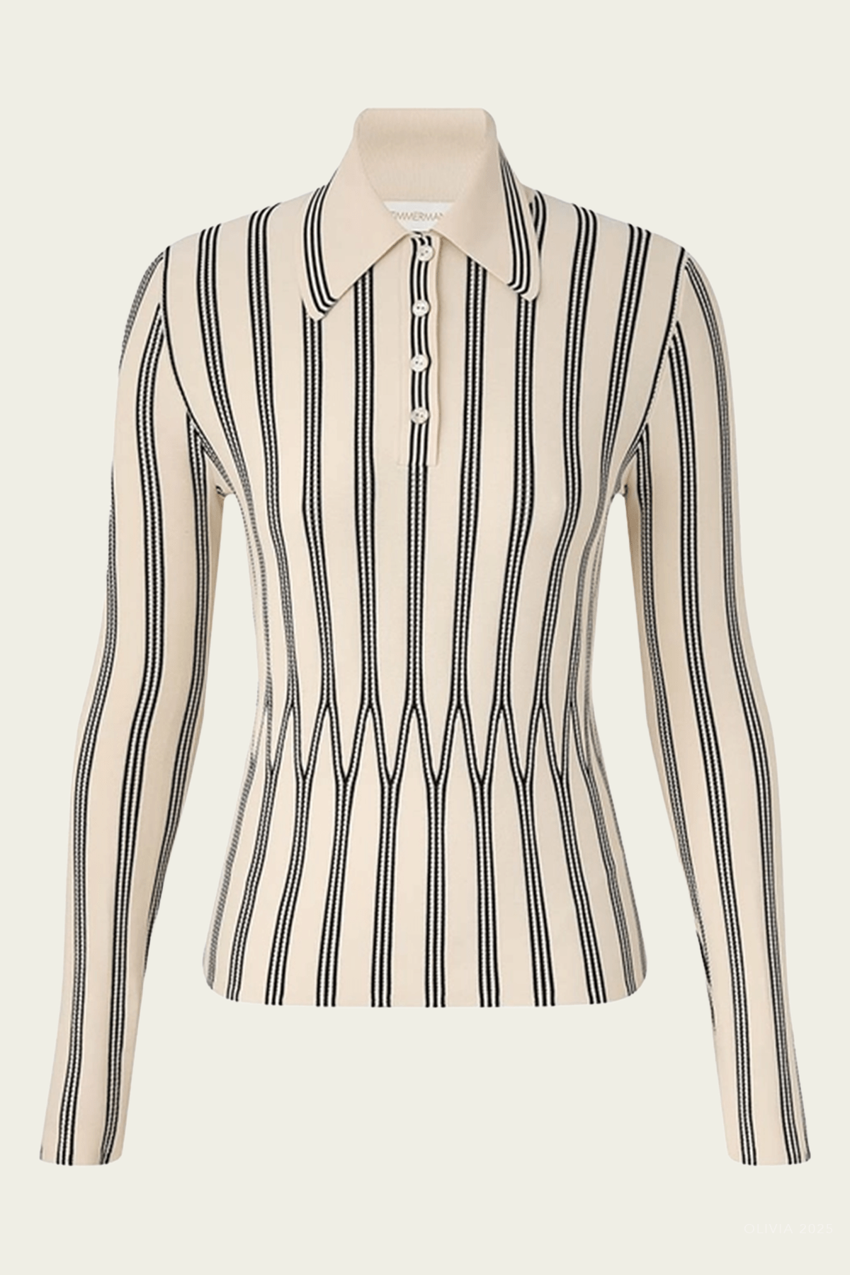 Rebellion Striped Polo in Cream Stripe - shop - olivia.com