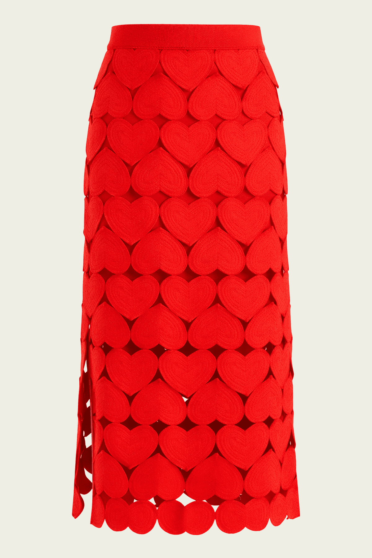 Red Hearts Midi Skirt - shop - olivia.com