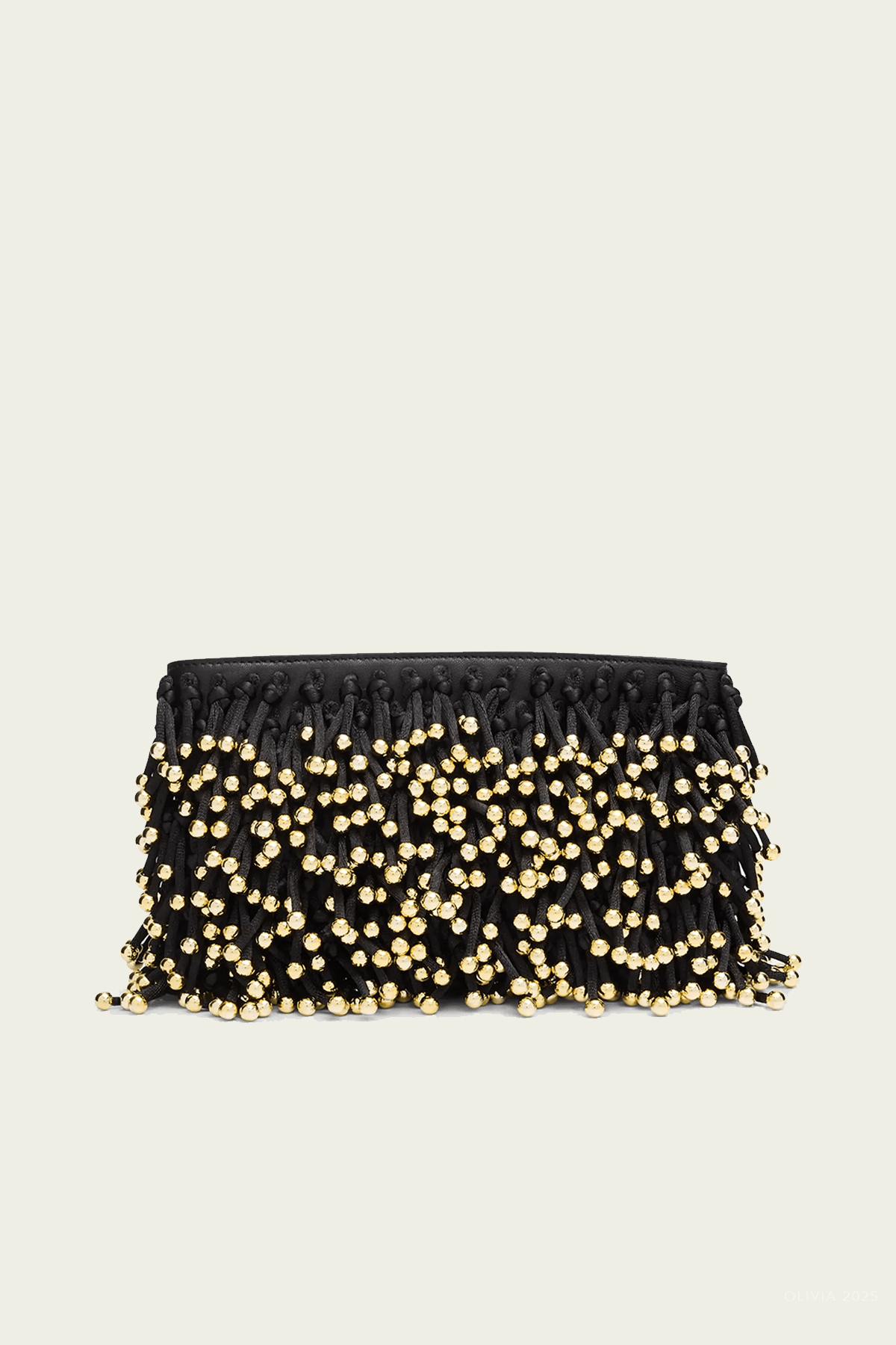 Reese Beaded Fringe Clutch in Black - shop - olivia.com