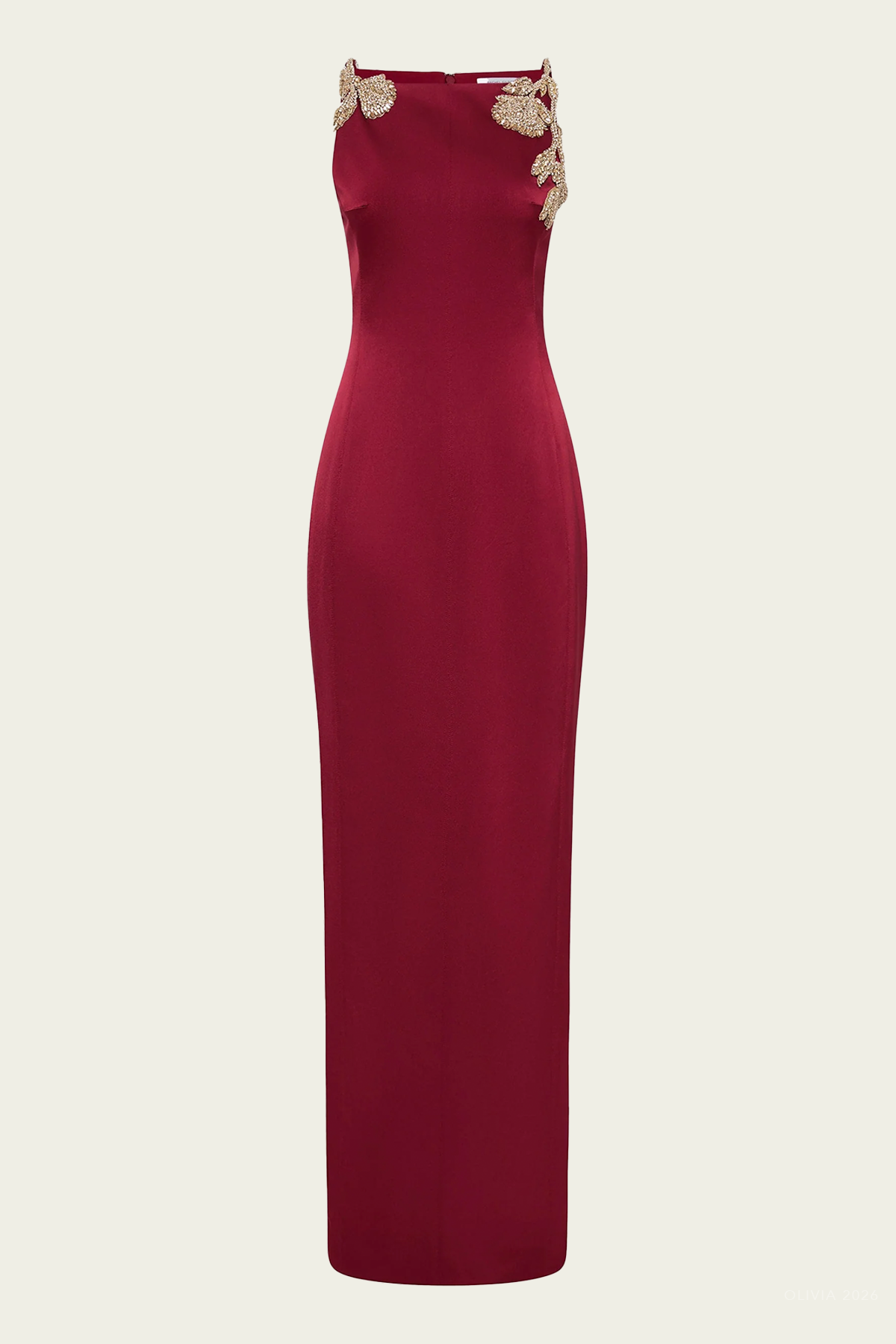 Sorrento Column Gown in Wine