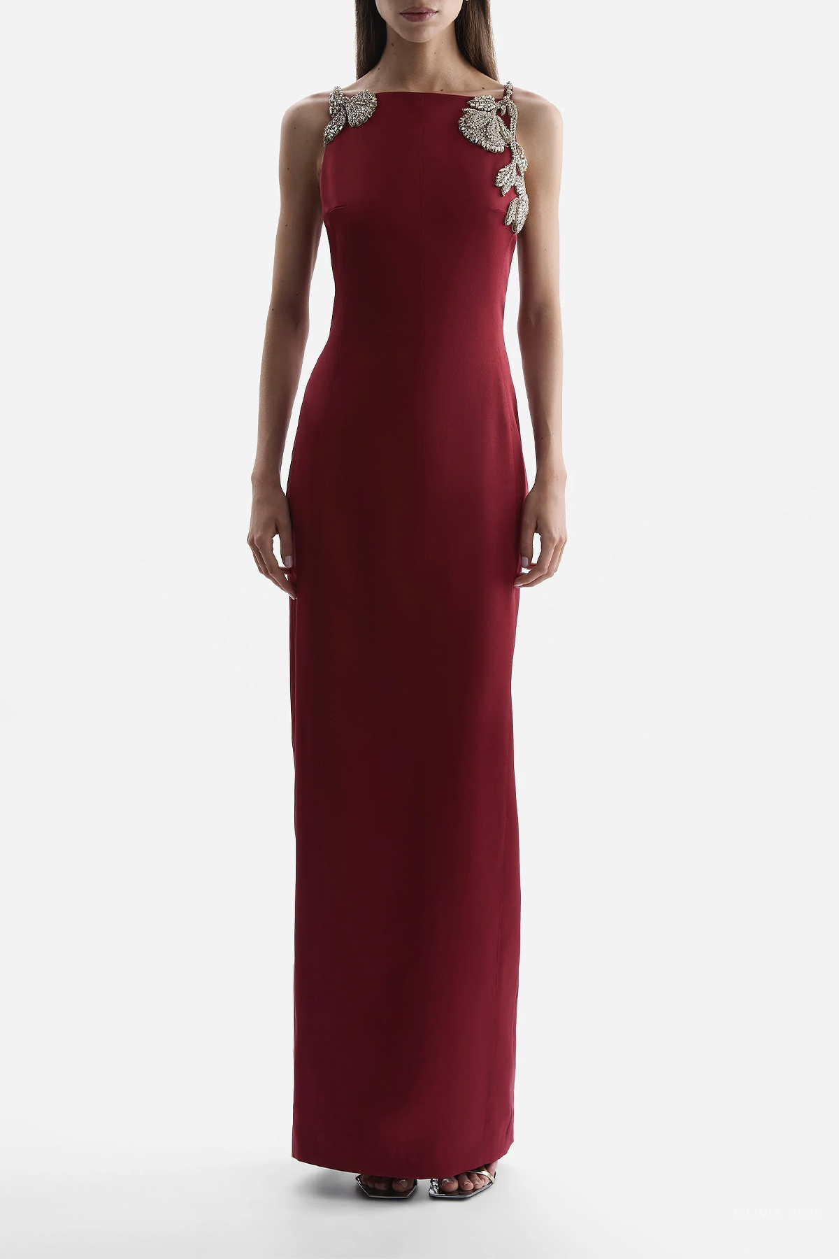 Sorrento Column Gown in Wine