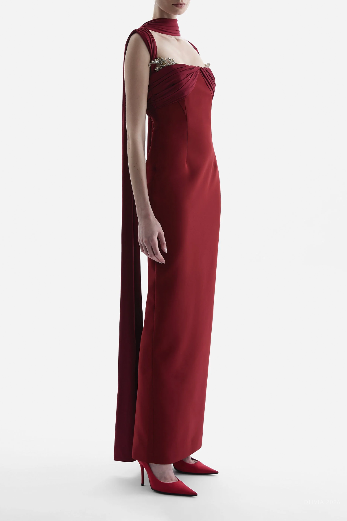 Mali Gown in Wine