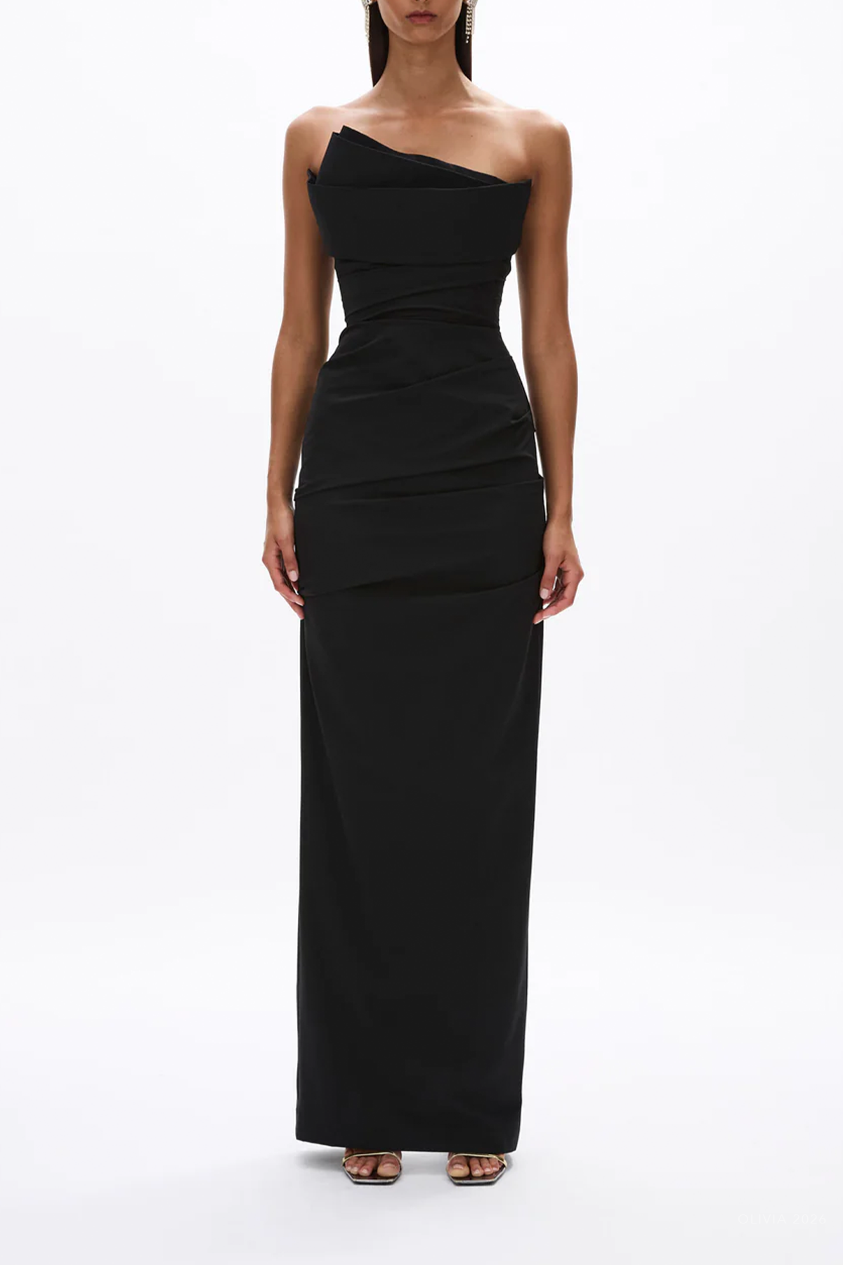 Salma Strapless Gown in Black