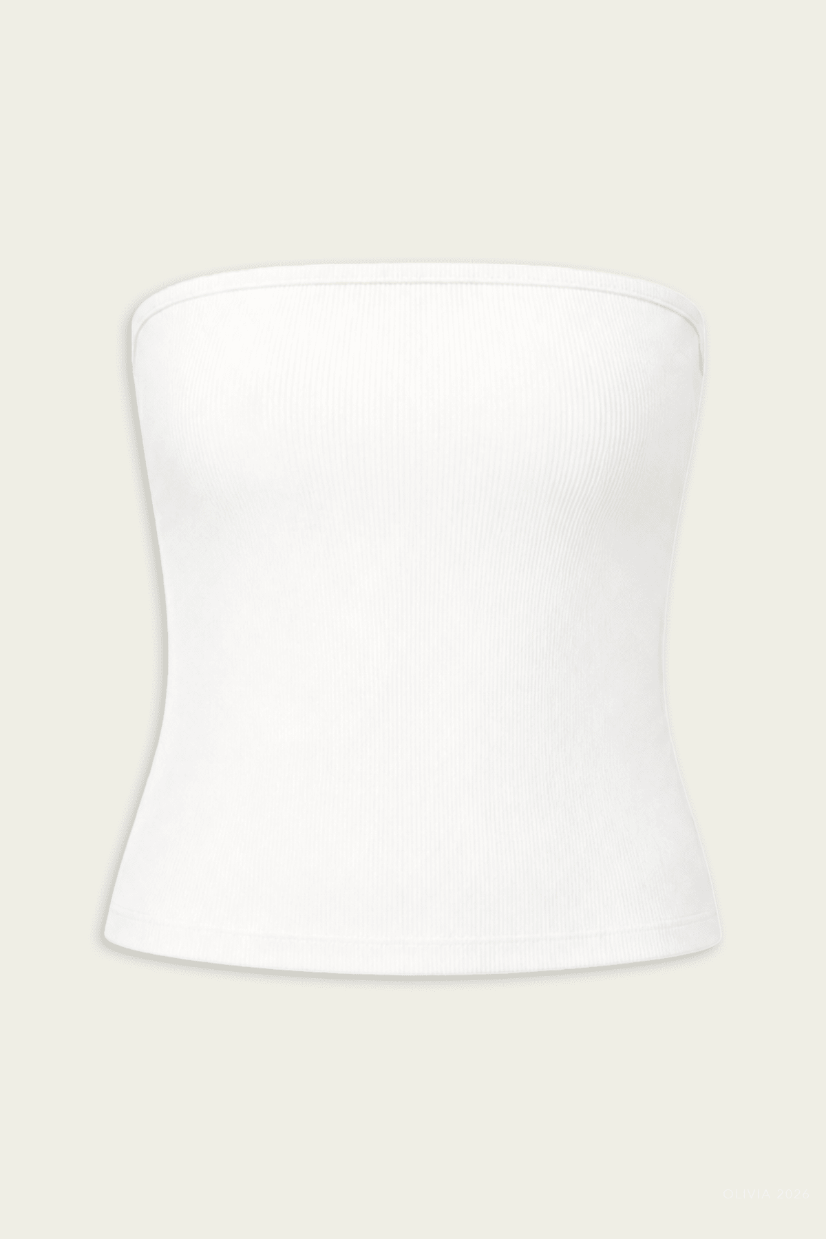Ribbed Sweater Tube Top in White - shop-olivia.com