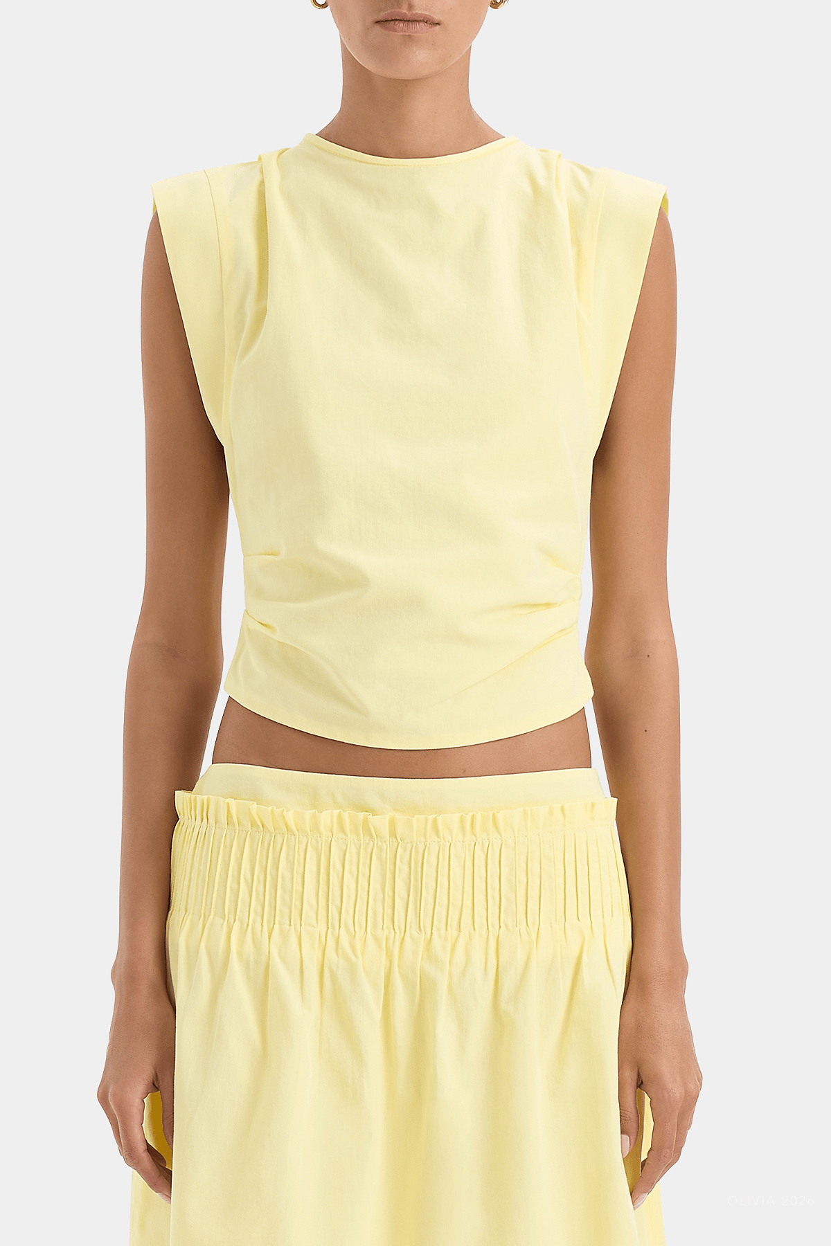 Rochelle Tie Back Top in Pale Yellow - shop-olivia.com