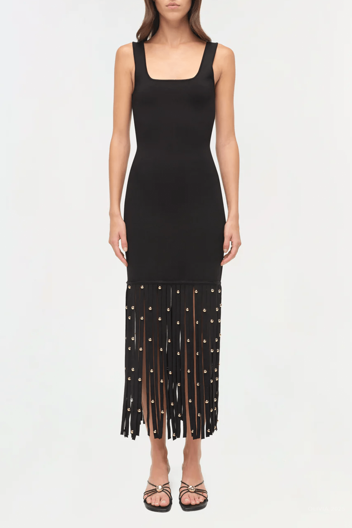 Romelia Knit Midi Dress in Black - shop - olivia.com