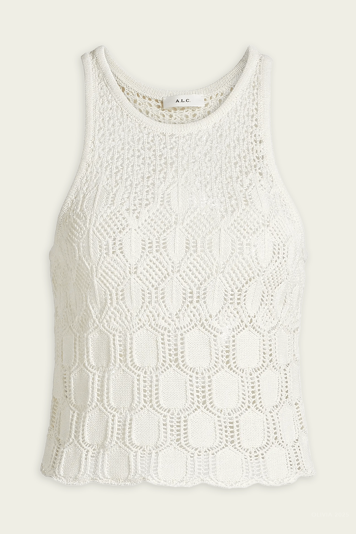 Rosa Crochet Knit Top in Off - White - shop - olivia.com