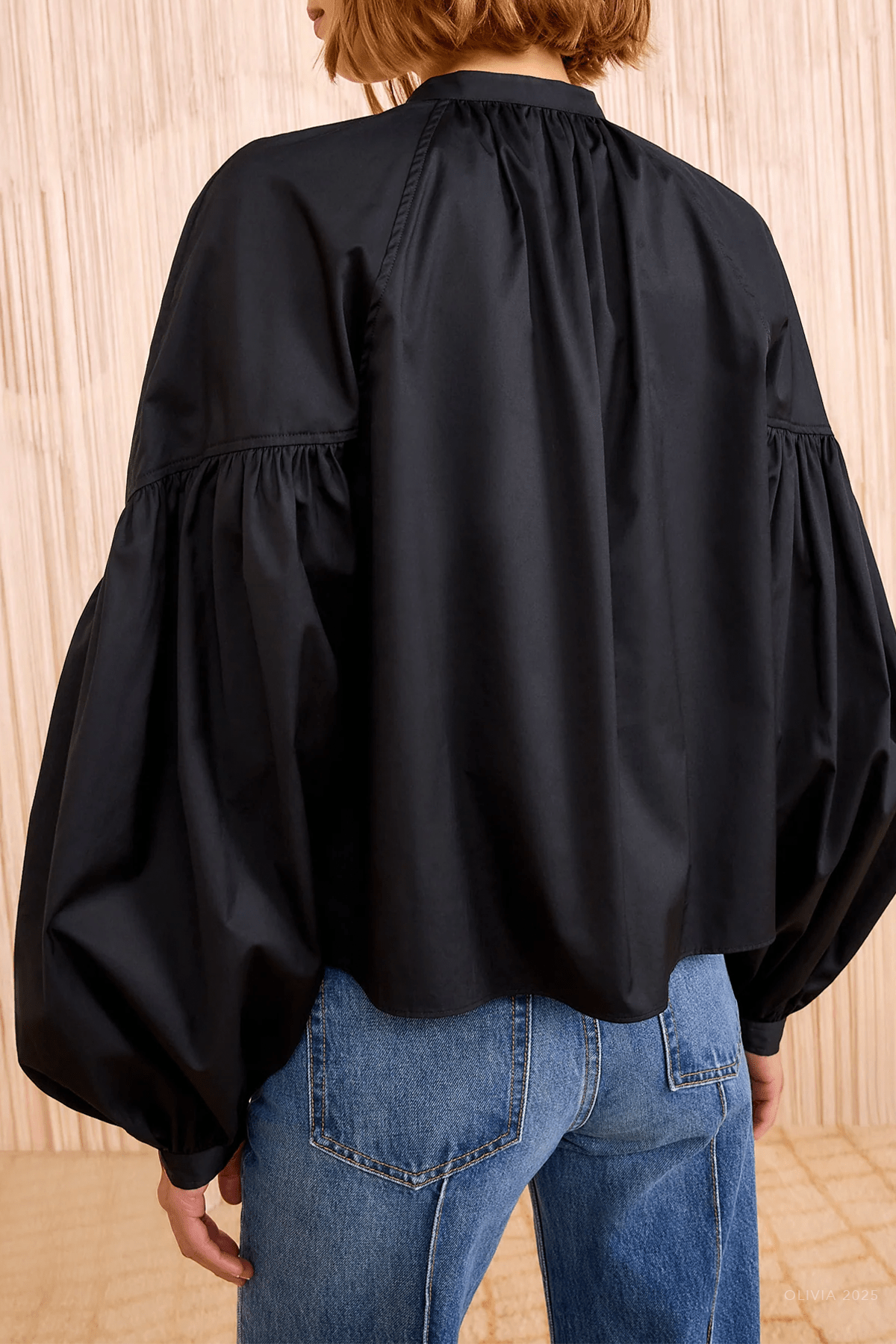 Rowena Long Sleeve Blouse in Noir - shop - olivia.com