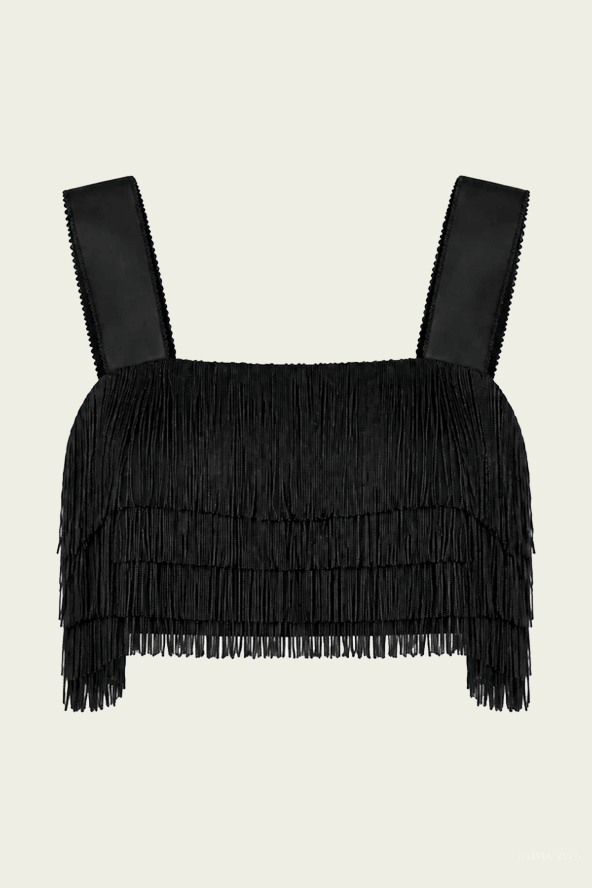 Rue Fringe Crop in Black - shop-olivia.com