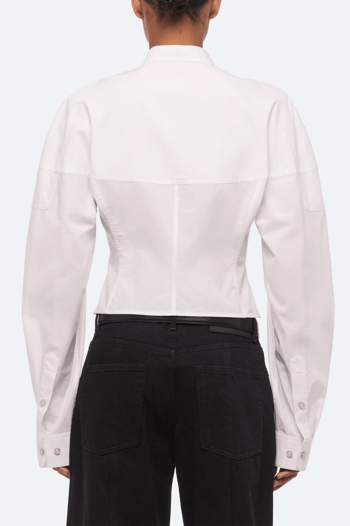 Saddle Shirt in White - shop-olivia.com