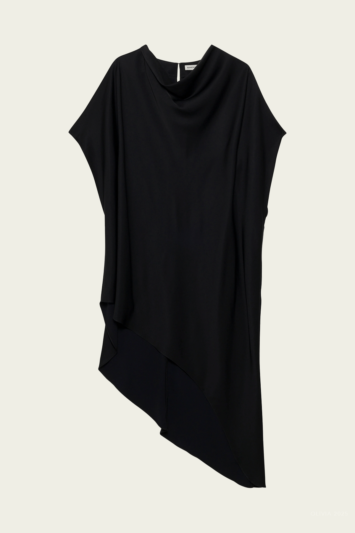 Sadia Satin Mini Cape Dress in Black - shop - olivia.com