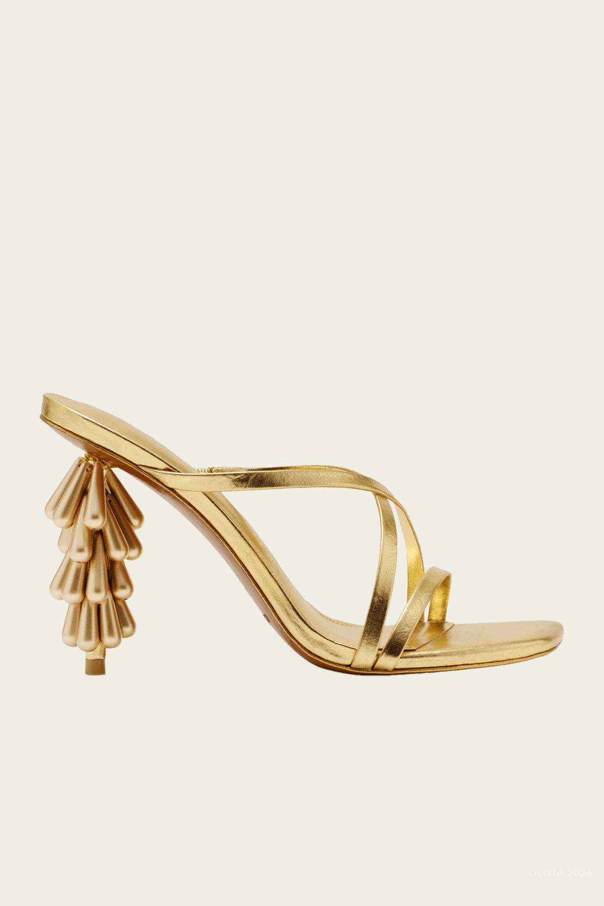 Sage Sandal in Brass - shop-olivia.com