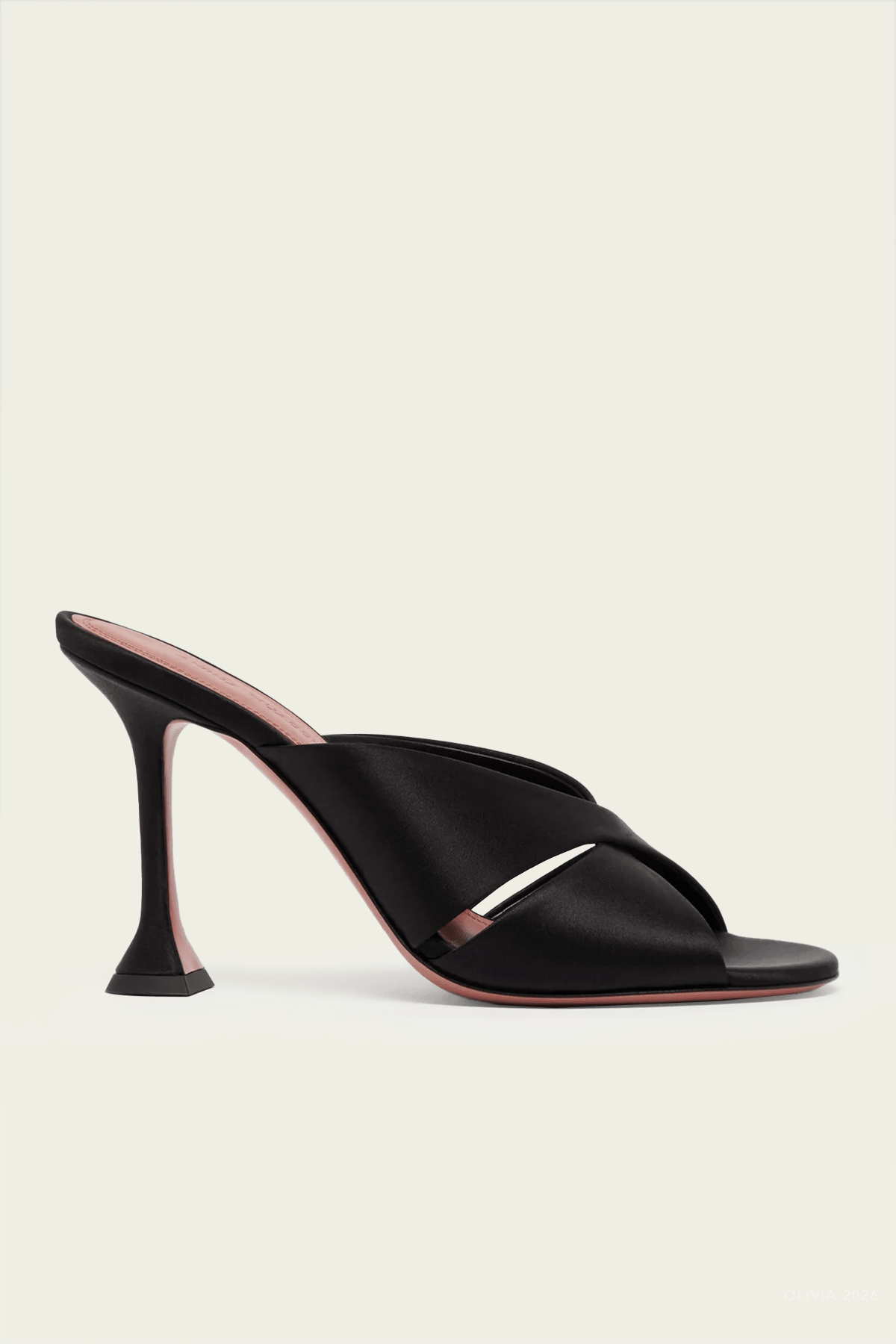Salma Slipper 95 in Black Satin - shop - olivia.com