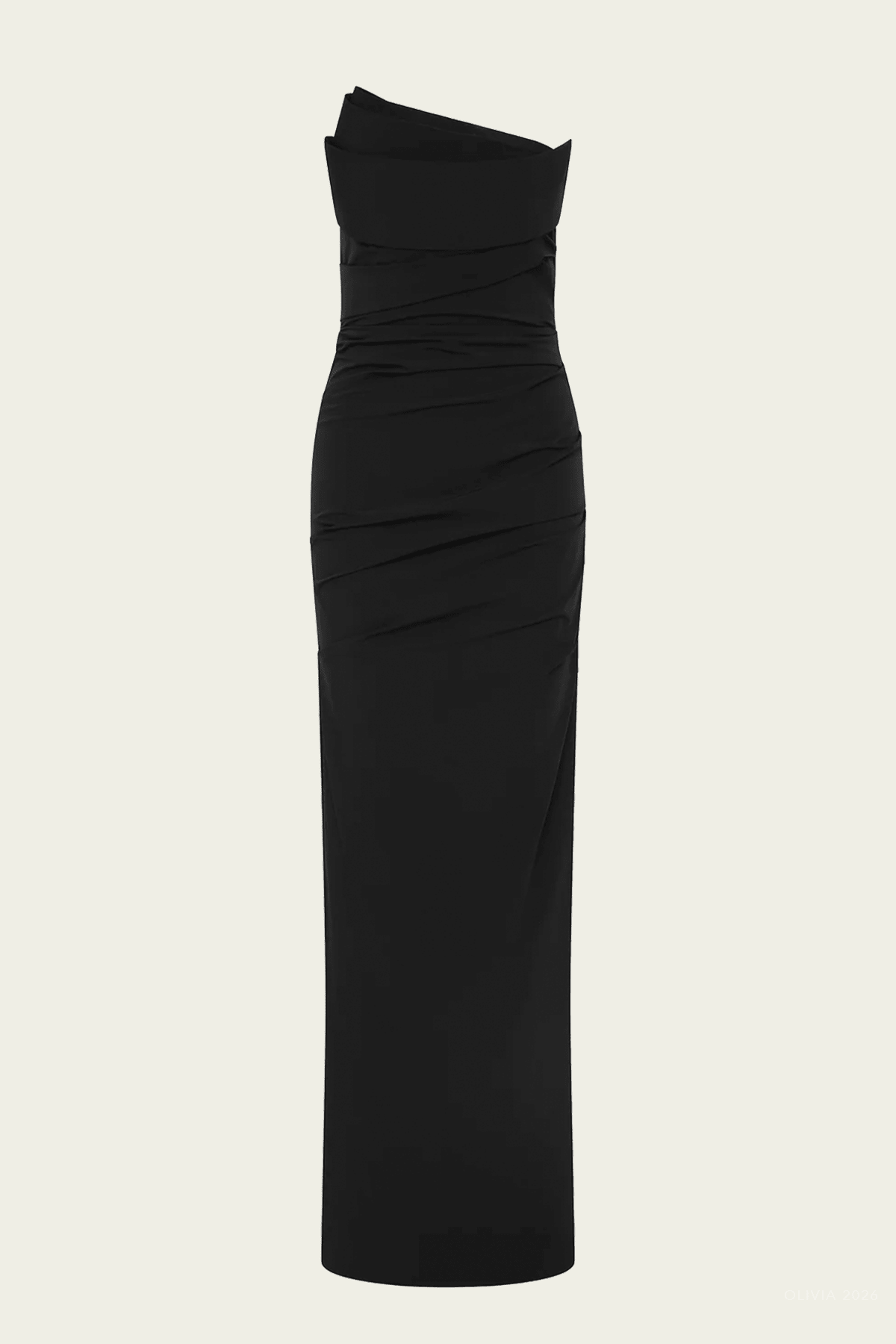 Salma Strapless Gown in Black - shop-olivia.com