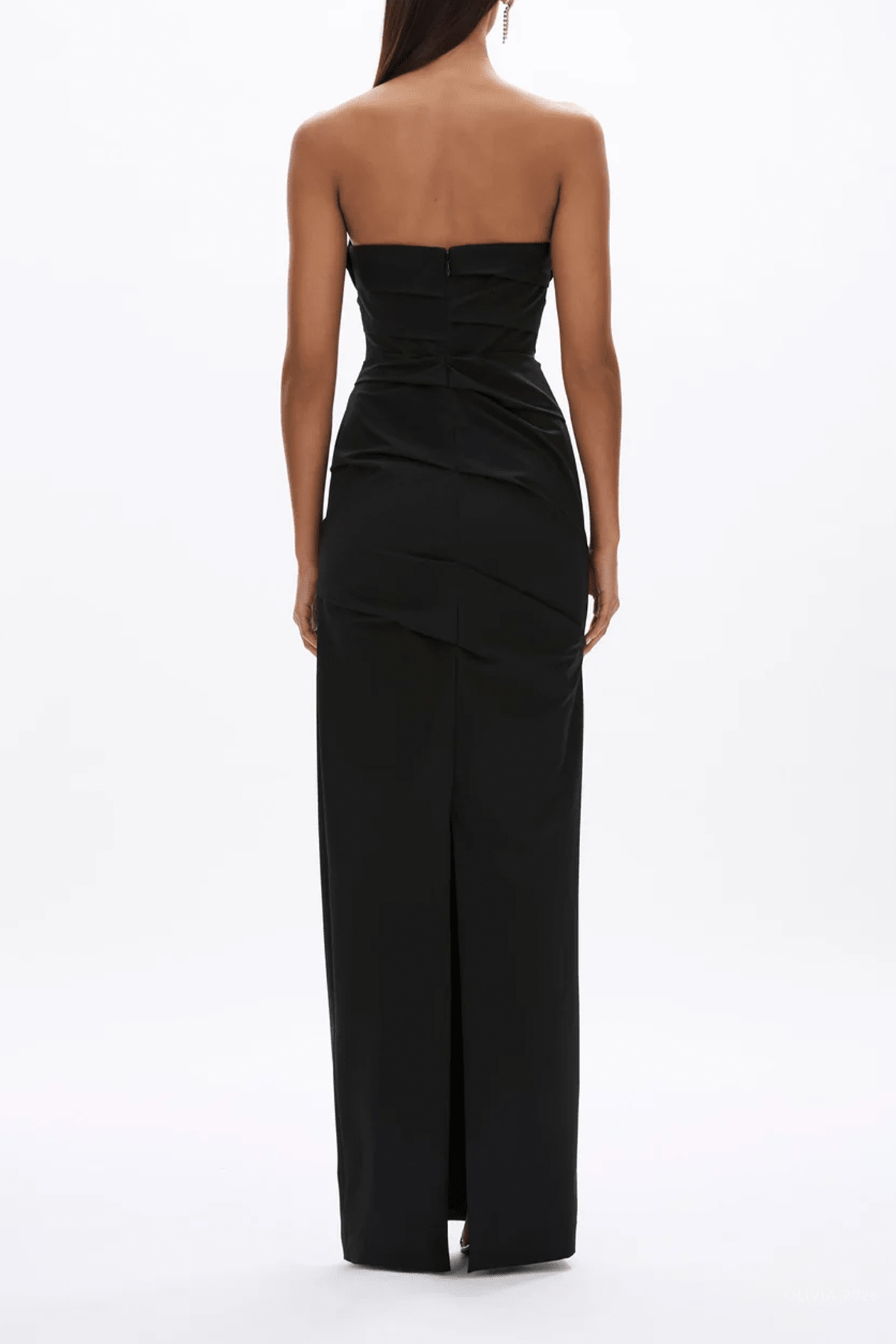 Salma Strapless Gown in Black - shop-olivia.com