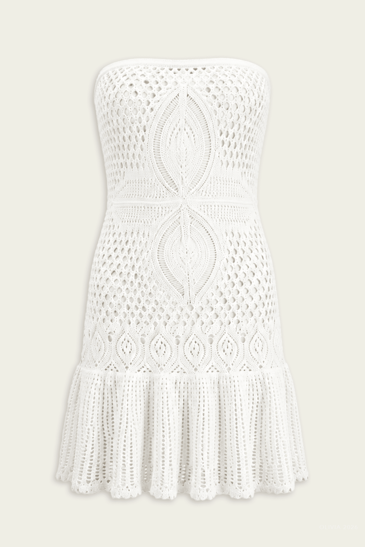 Saltoria Mini Dress in White - shop-olivia.com