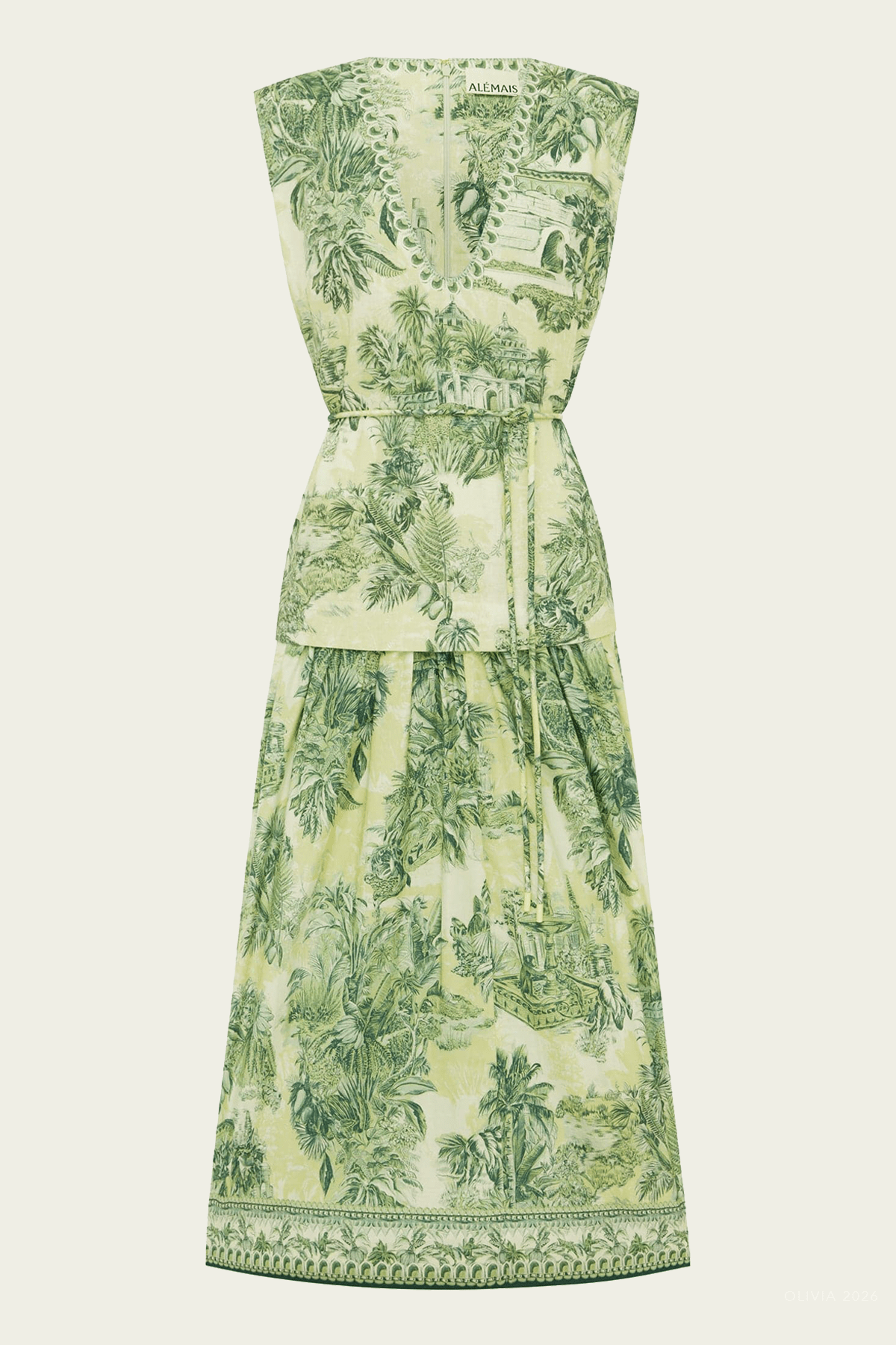 Sara Midi Dress in Green - shop - olivia.com