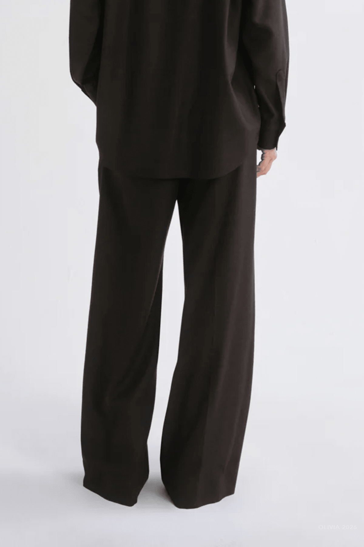 Sathia Trouser (Wool) in Chocolate Heather - shop-olivia.com