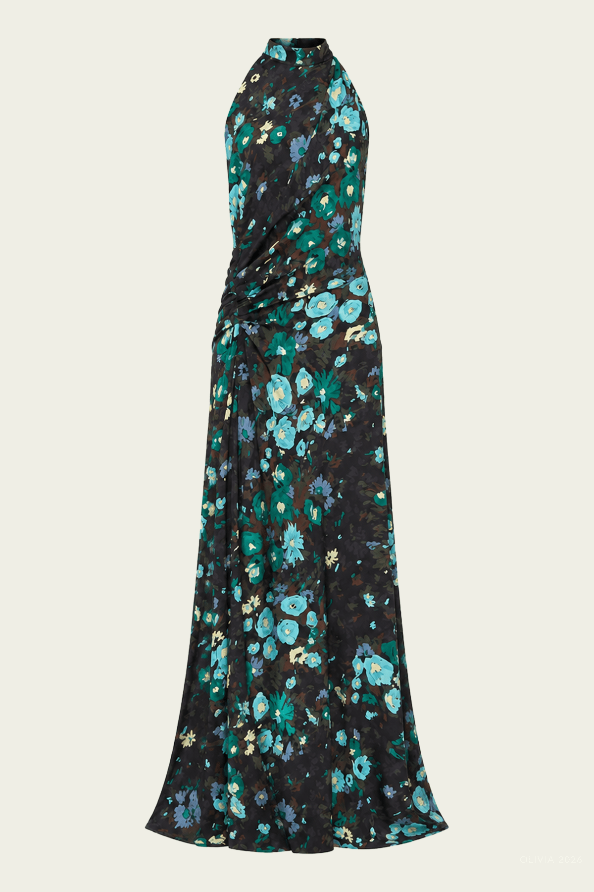 Scarlett Gown in Evening Blue Multi - shop-olivia.com