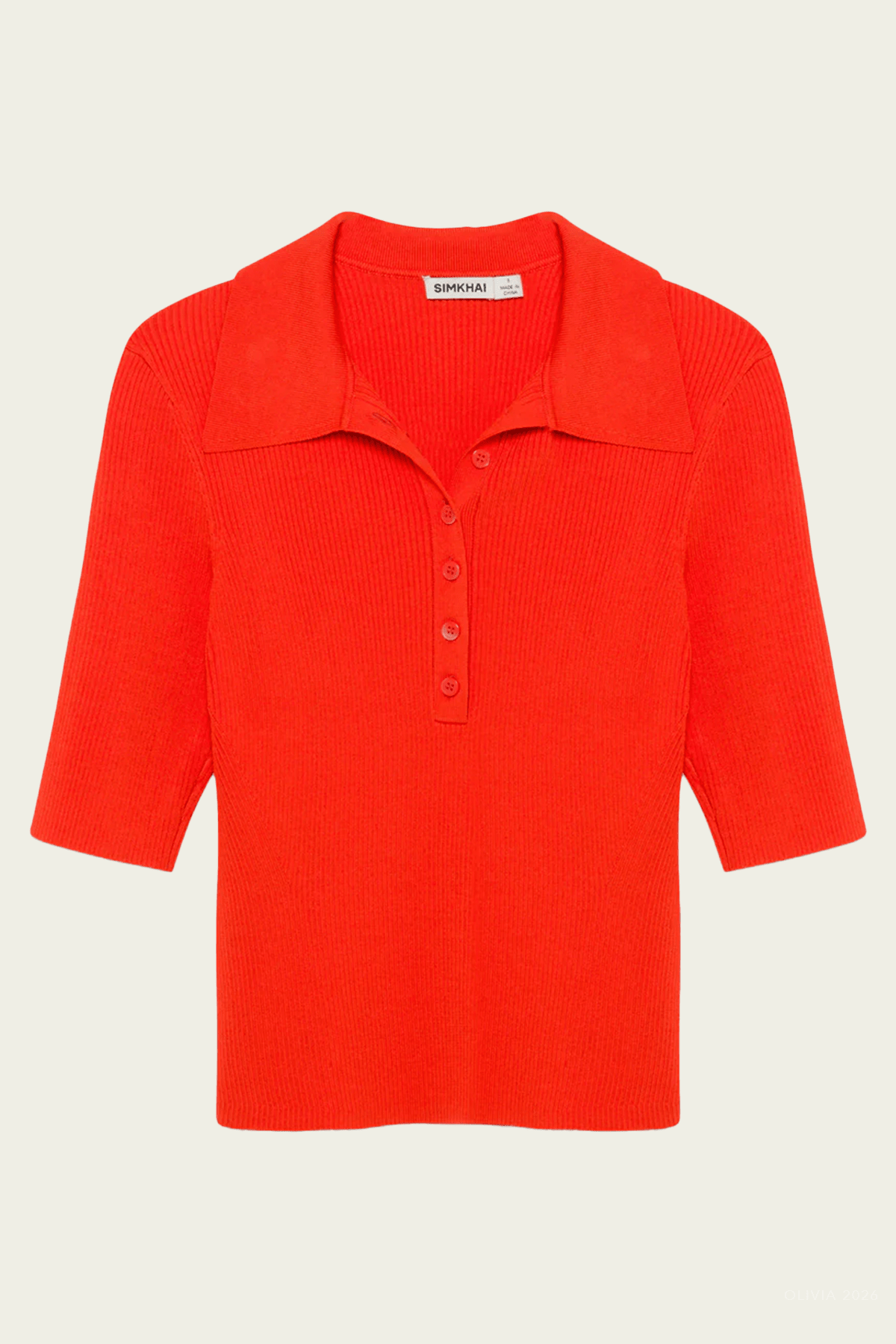 Secily Knit Polo in Lobster - shop - olivia.com