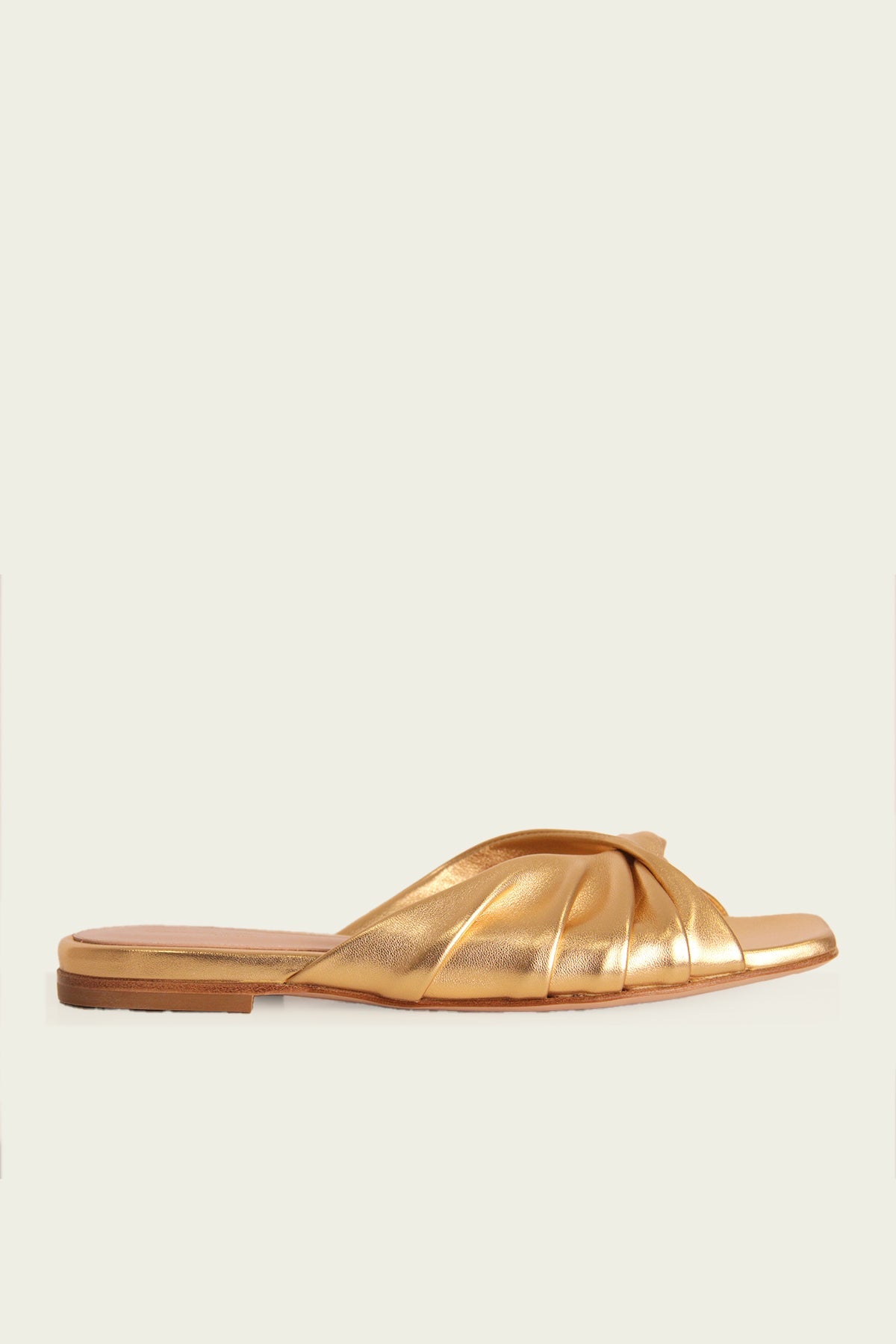 Selene Flat Sandal in Gold - shop-olivia.com