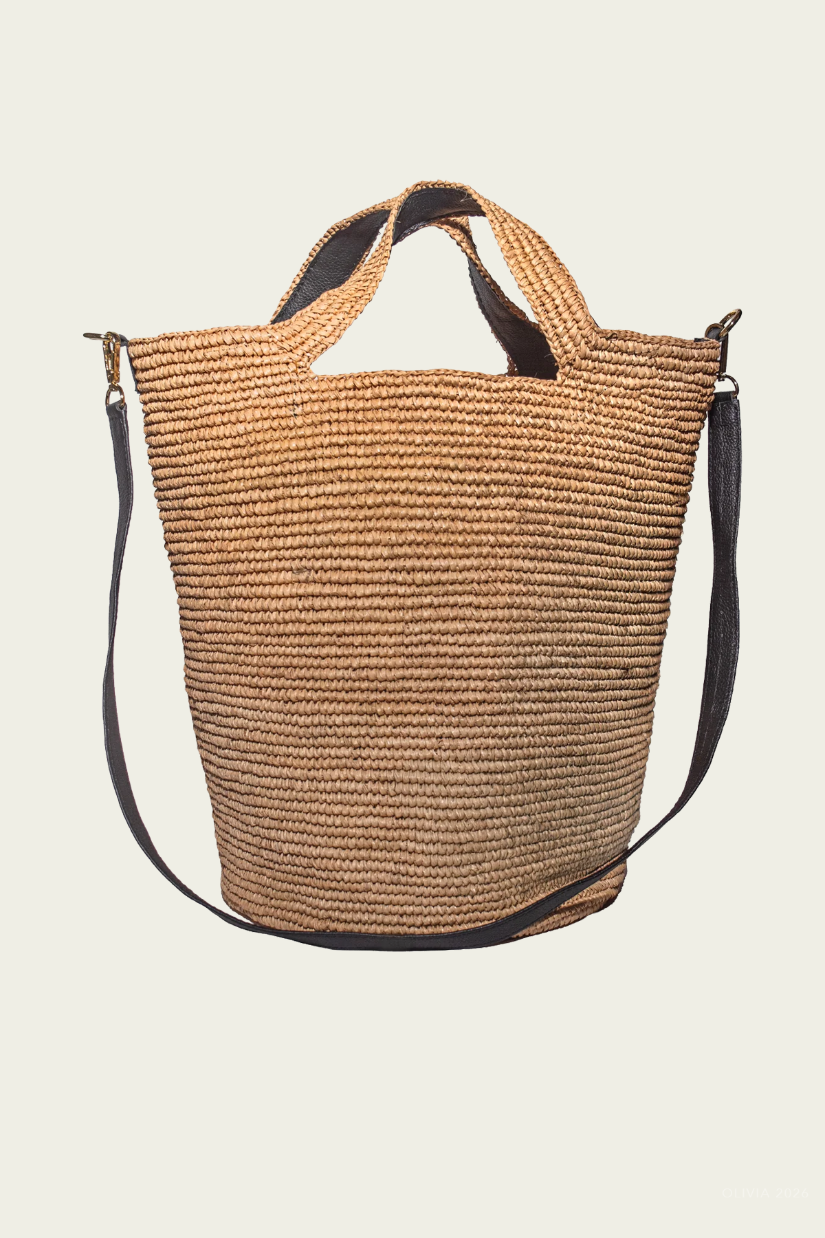 Tall Bag with Leather Strap