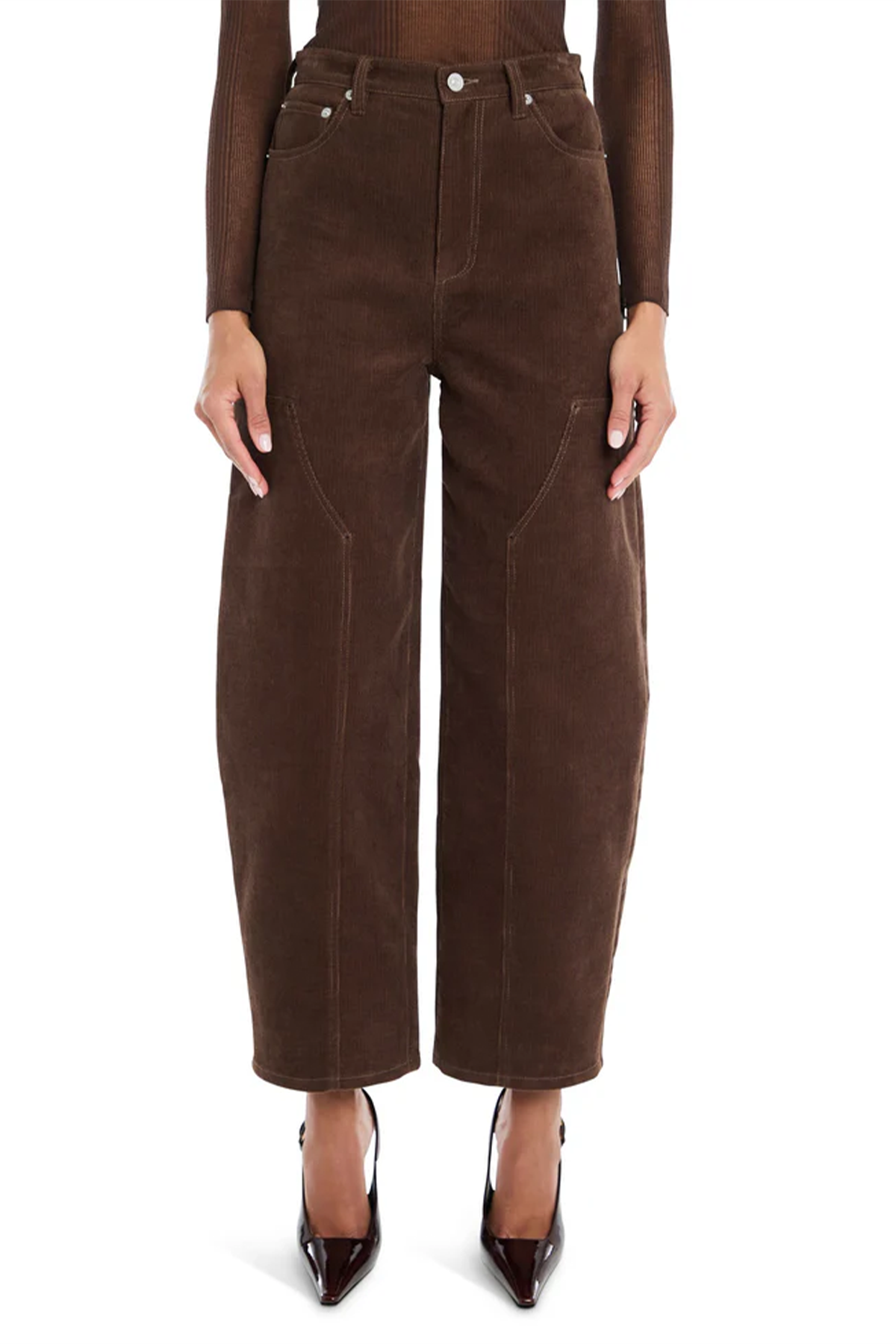Fabi Corduroy Pant in Slate Brown