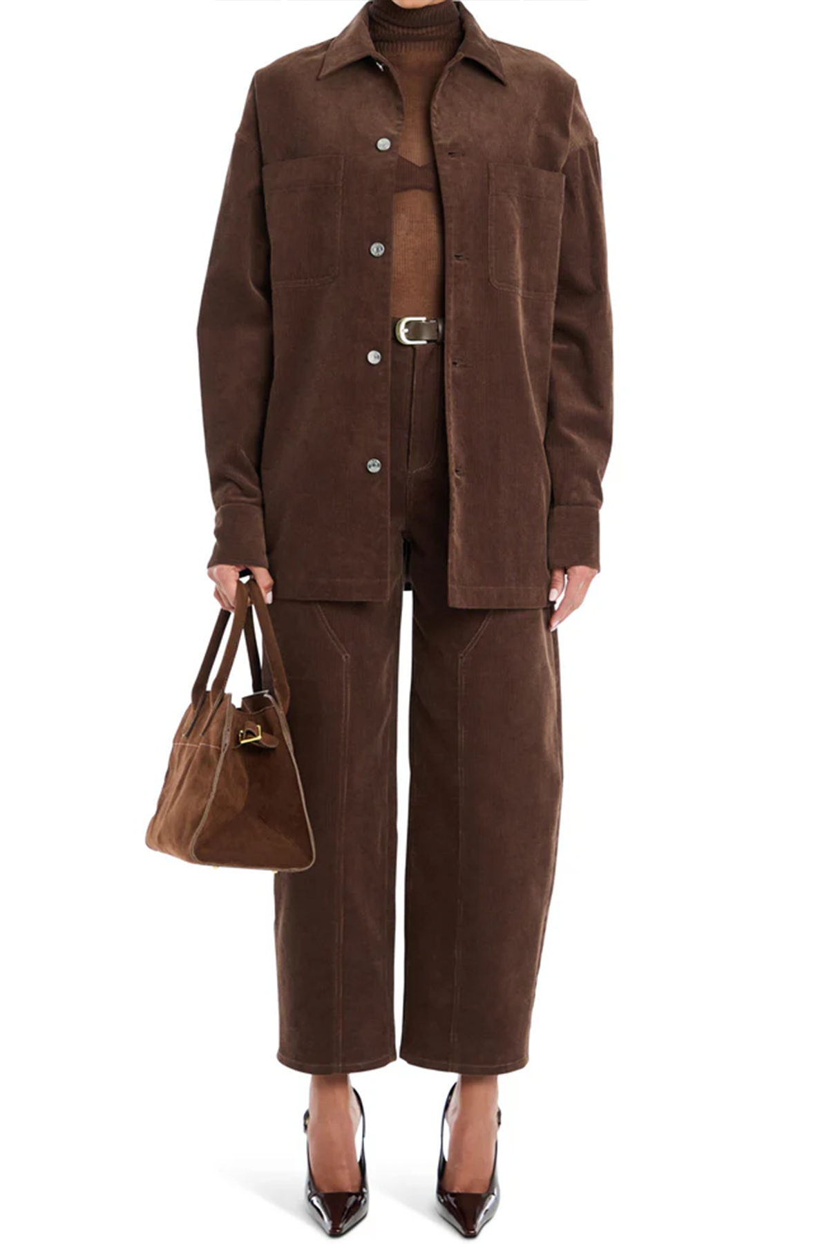 Fabi Corduroy Pant in Slate Brown