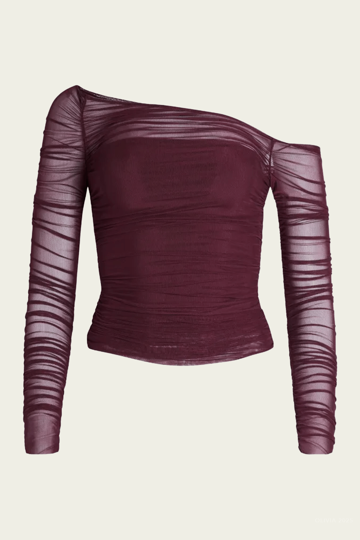 Shauna Mesh Top in Merlot - shop - olivia.com